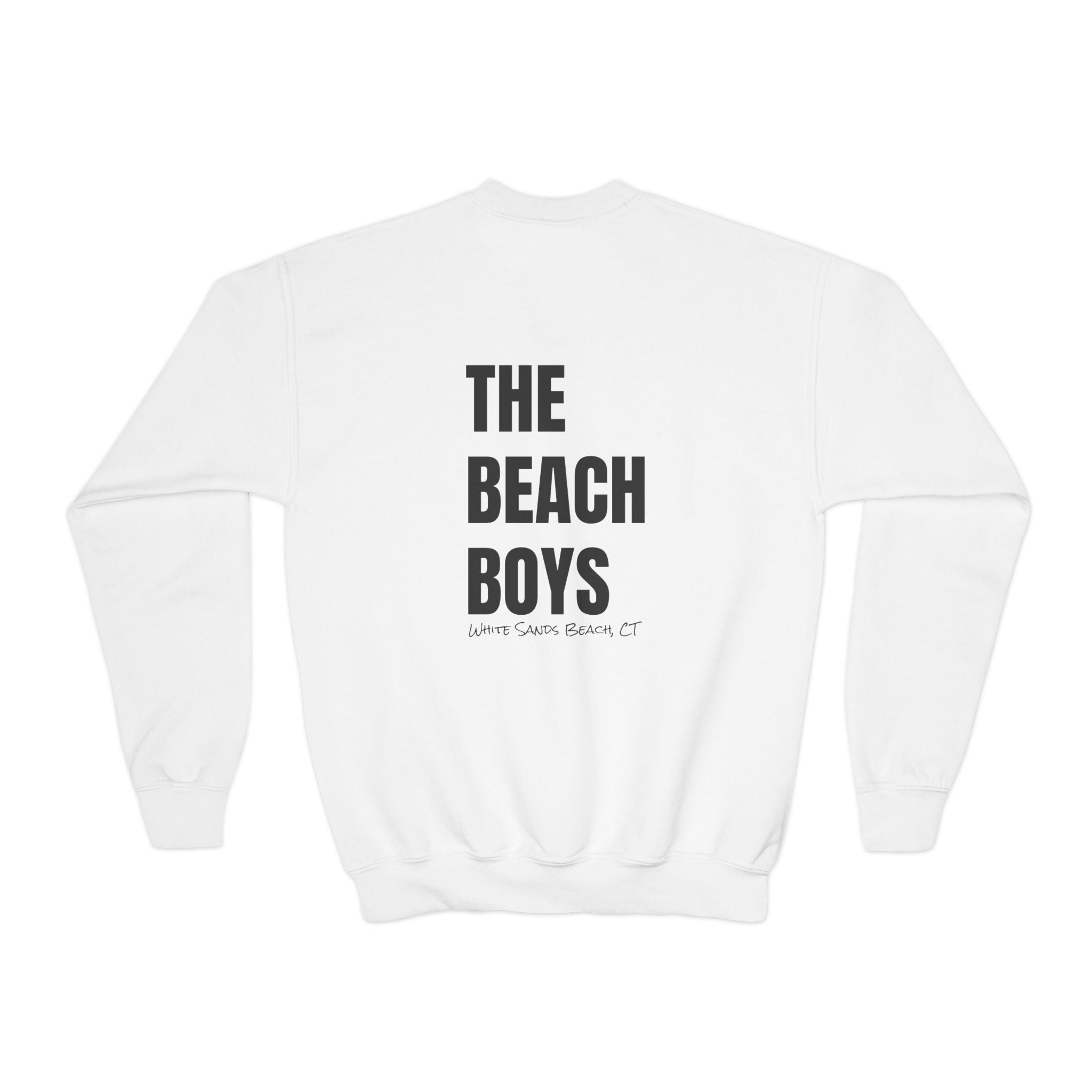 Youth- Beach Sweatshirt for Boys- In Black Writing Youth Crewneck Sweatshirt,  Apparel, Casual Wear, Gift for Teens,