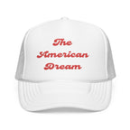 "The American Dream"- Foam Trucker Hat, Embroidered Cap, BBQ Hat, Perfect Gift for Grilling Enthusiasts, Summer BBQ Accessory, Fun Party Hat