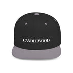 Embroidered Snackback Cap-"Candlewood"- In White Writing-Casual Hat, Outdoor Apparel, Summer Fashion, Gift for Him/Her, Festival Accessory