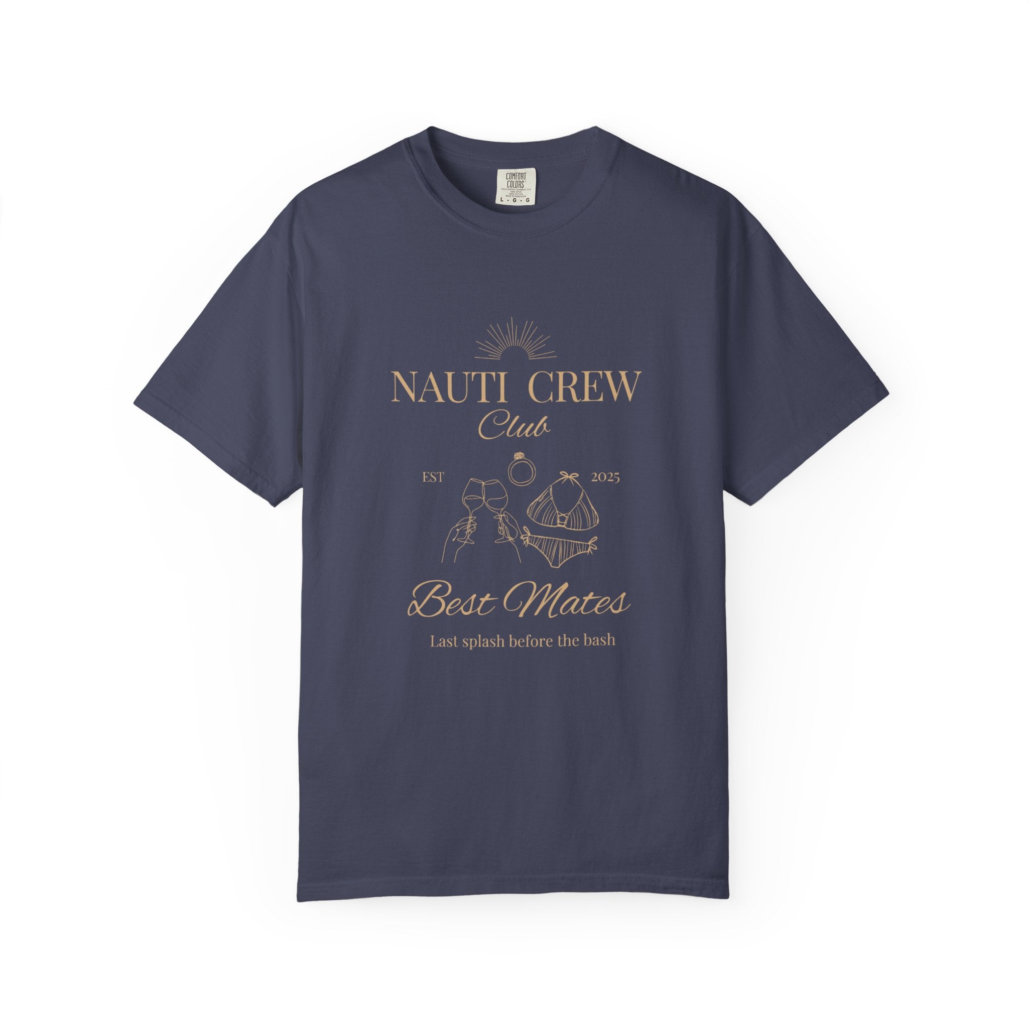 Matching "Nauti Crew-Best Mates" -T-Shirt, Pefect for Bachelorette and Wedding Parties- Unisex Vacation Top, Sailor Humor Apparel