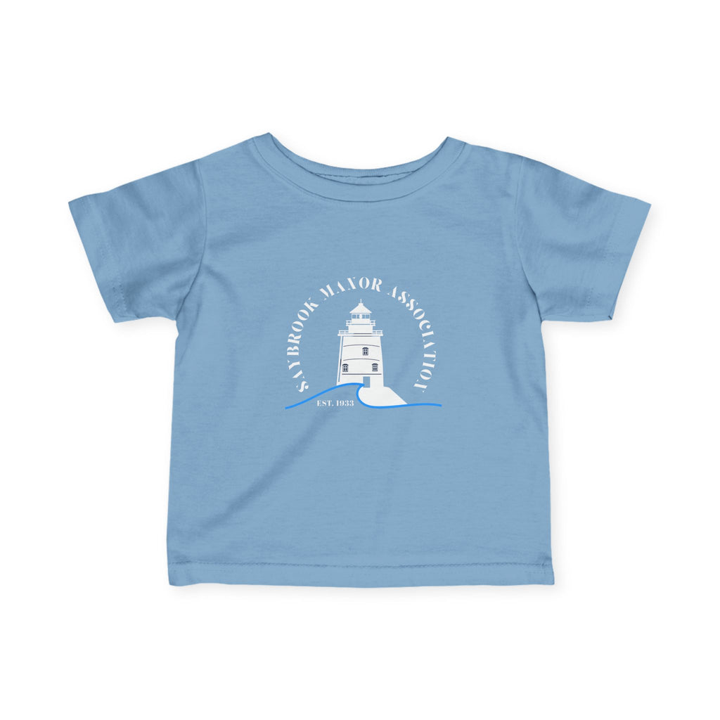 Infant (6M-24M)- Saybrook Manor Association Logo On Front  "MILK. NAP. SAYBROOK. REPEAT." (Back) in White Writing