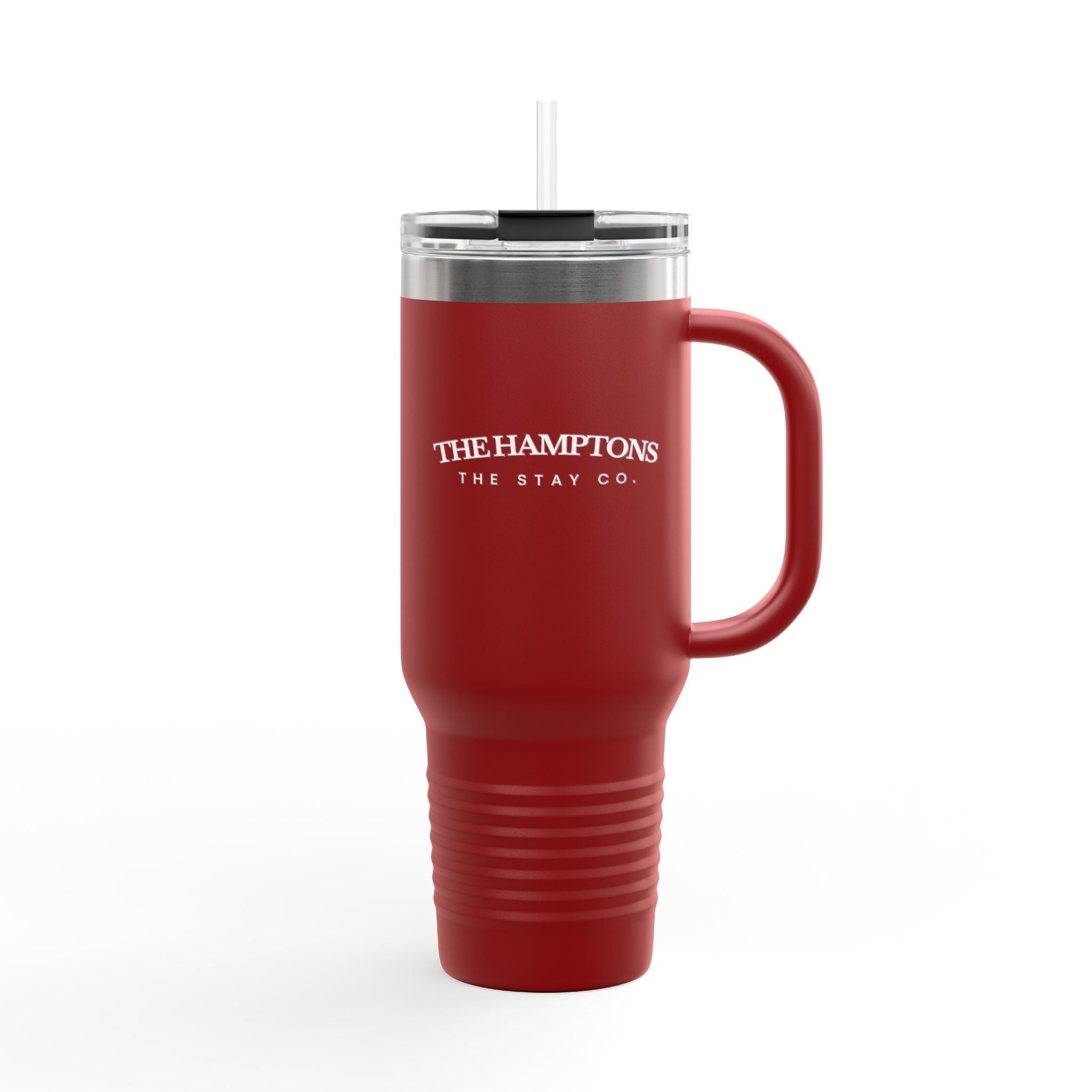 Travel Mug -40oz - "The Hamptons" In White Writing