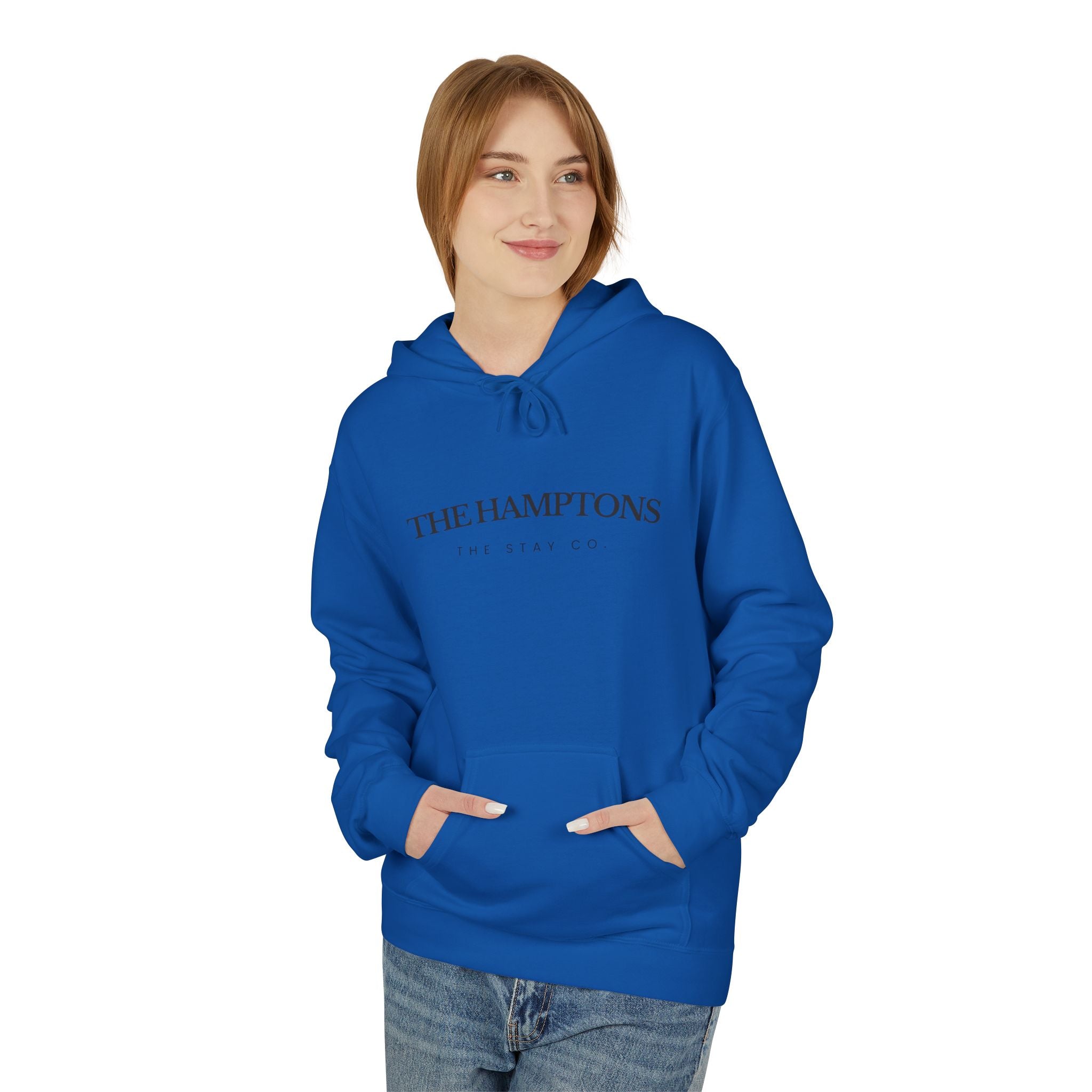Adult-The Hamptons - Black Writing Hoodie