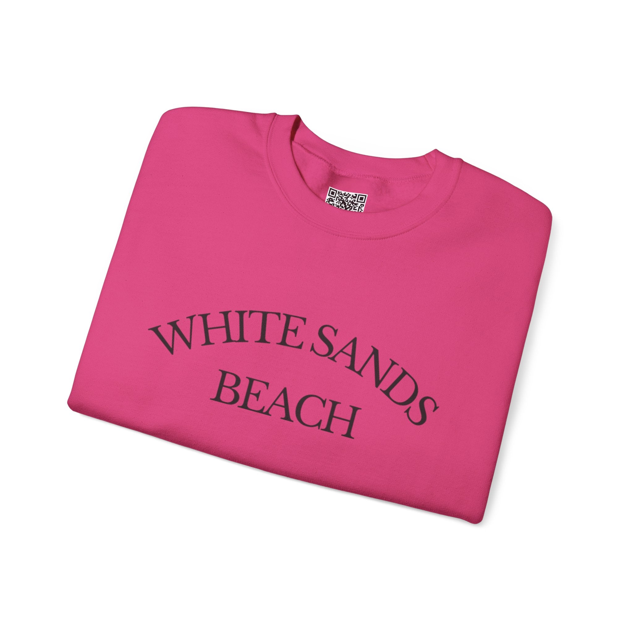Adult- "White Sands Beach" - Black Writing- Unisex Crewneck Sweatshirt