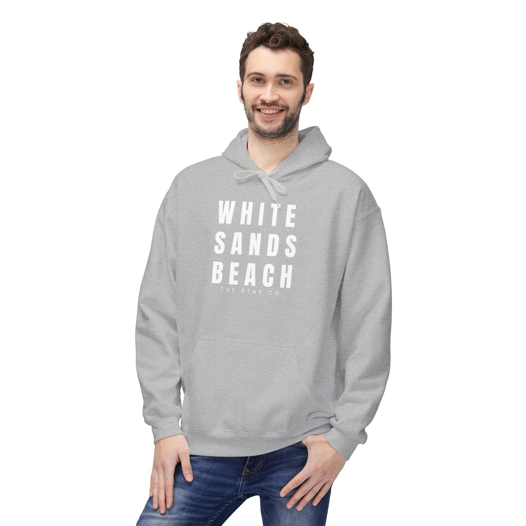 White Sands Beach Hoodie in White Writing