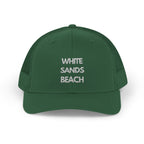 "White Sands Beach" - Snapback Trucker Cap - Perfect for Summer, Vacation, or Outdoor Events, Casual Style, Unisex Accessories, Gift Idea