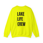 Adult- "Made for this"- (Front)  "Lake Life Crew" (Back)- Black Writing- Unisex Crewneck Sweatshirt