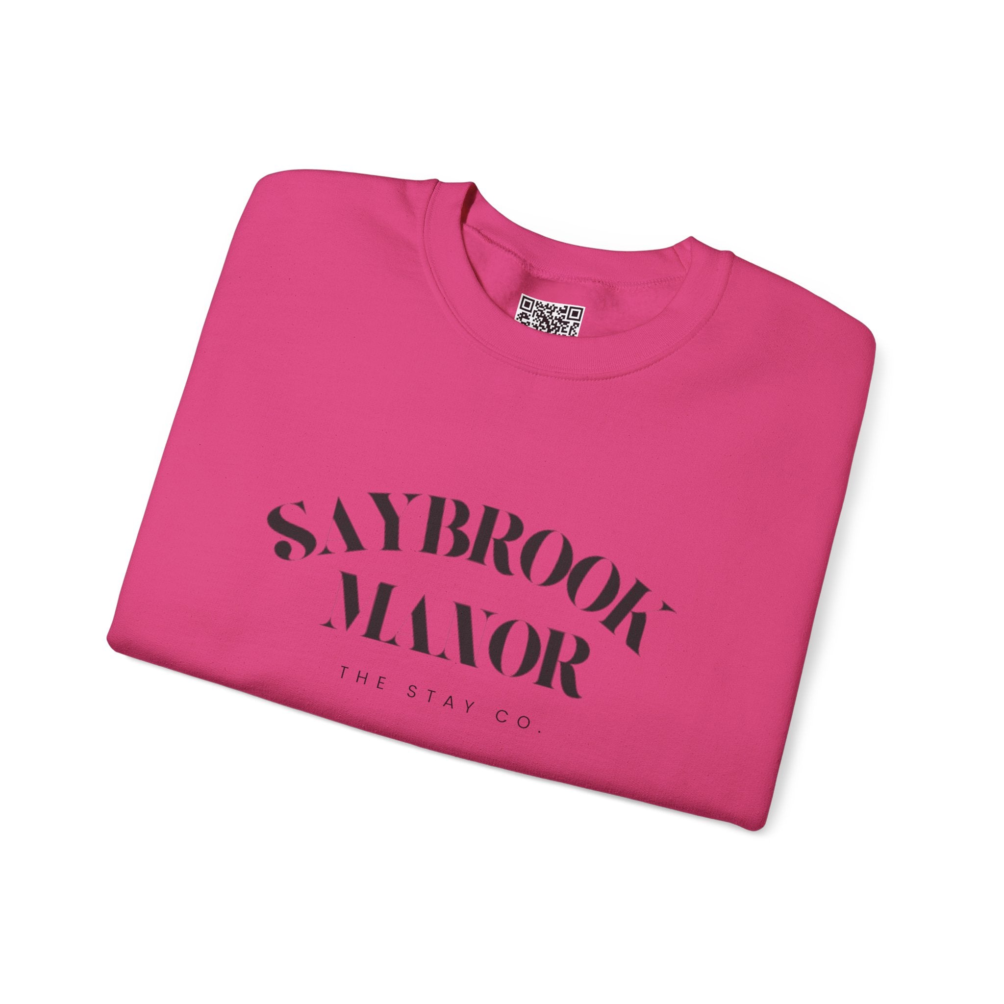 Adult Crewneck-Saybrook Manor with Logo on Back- Black Writing