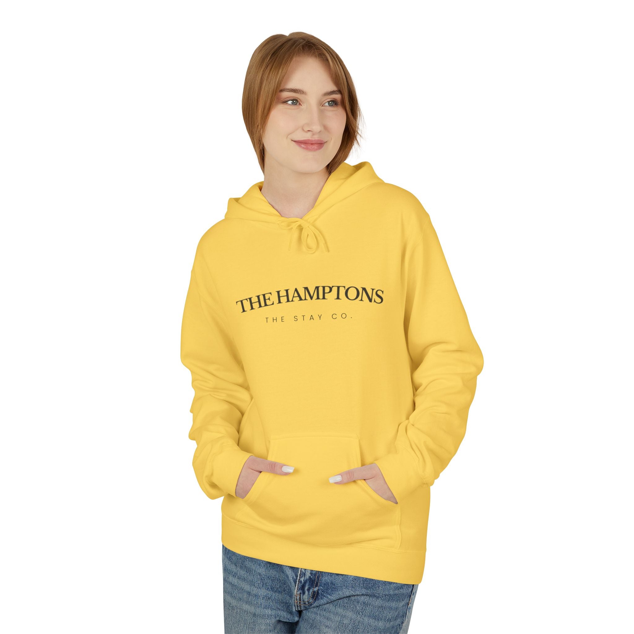 Adult-The Hamptons - Black Writing Hoodie