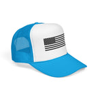 Flag- Foam Trucker Hat, Embroidered Cap, BBQ Hat, Perfect Gift for Grilling Enthusiasts, Summer BBQ Accessory, Fun Party Hat