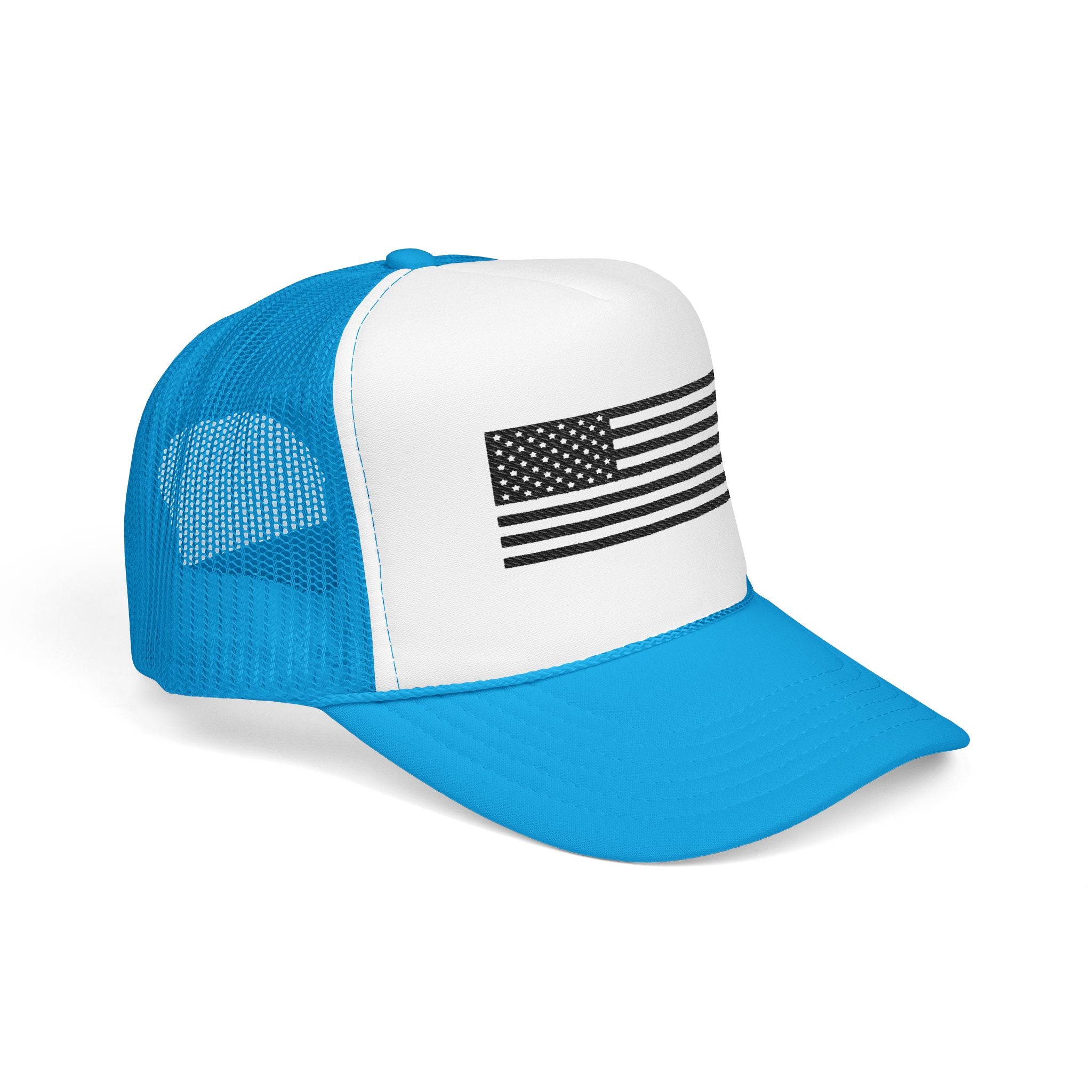 Flag- Foam Trucker Hat, Embroidered Cap, BBQ Hat, Perfect Gift for Grilling Enthusiasts, Summer BBQ Accessory, Fun Party Hat