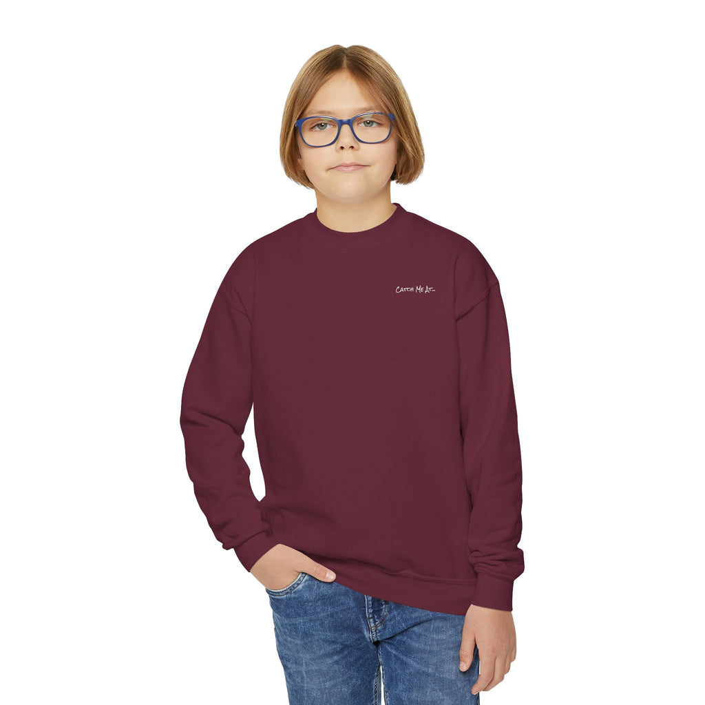 Youth-(XS-XL) "Catch Me At" (Front) "Candlewood Lake" (Back)- Unisex Crewneck Sweatshirt