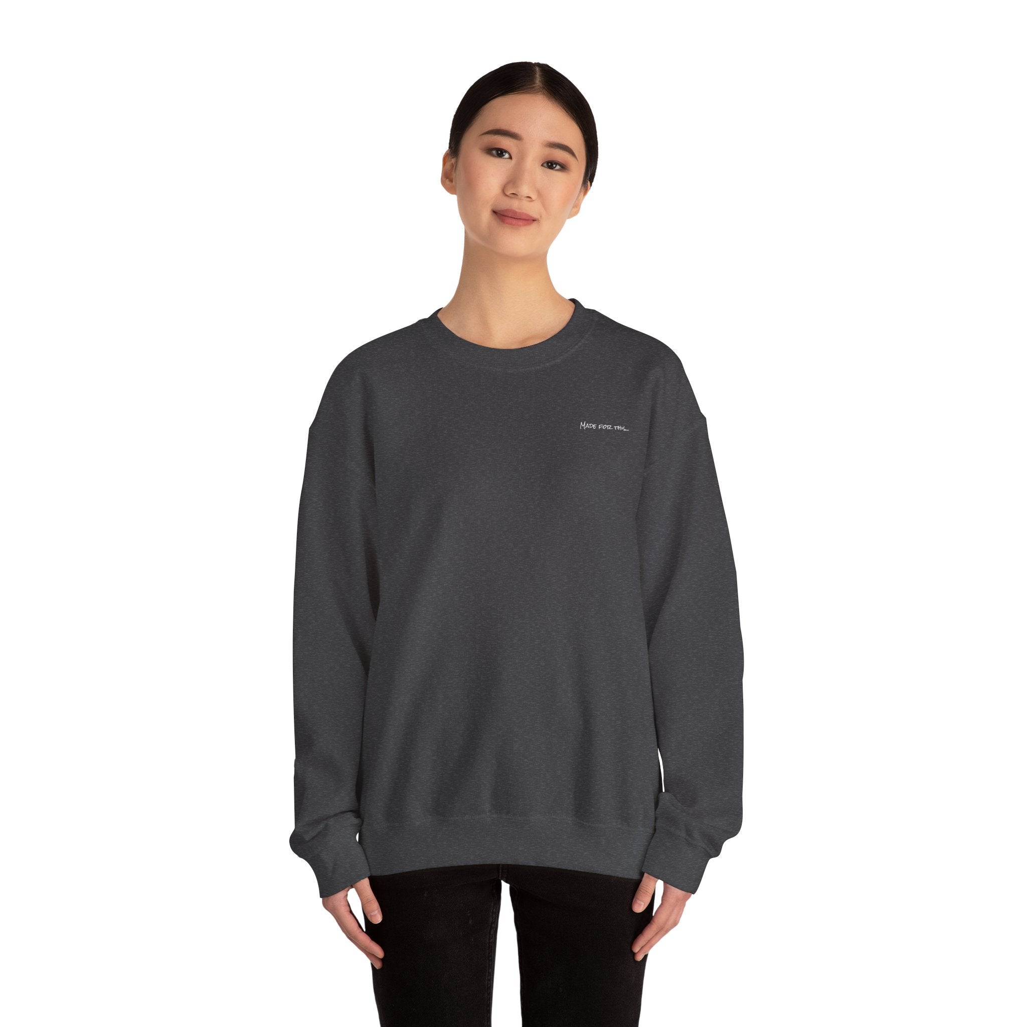 Adult- "Made For This"- (Front)  "Lake Life Crew" (Back)- White Writing- Unisex Crewneck Sweatshirt