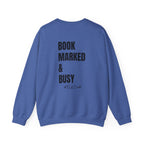 Adult-ELA Teacher Crew Neck " Grammer Guru" (Front)  "Bookmarked & Busy #ELA Club" (Back) -Crewneck Sweatshirt, Cozy Fall Apparel, Unisex Gift, Casual Style, September Vibes, Seasonal Fashion