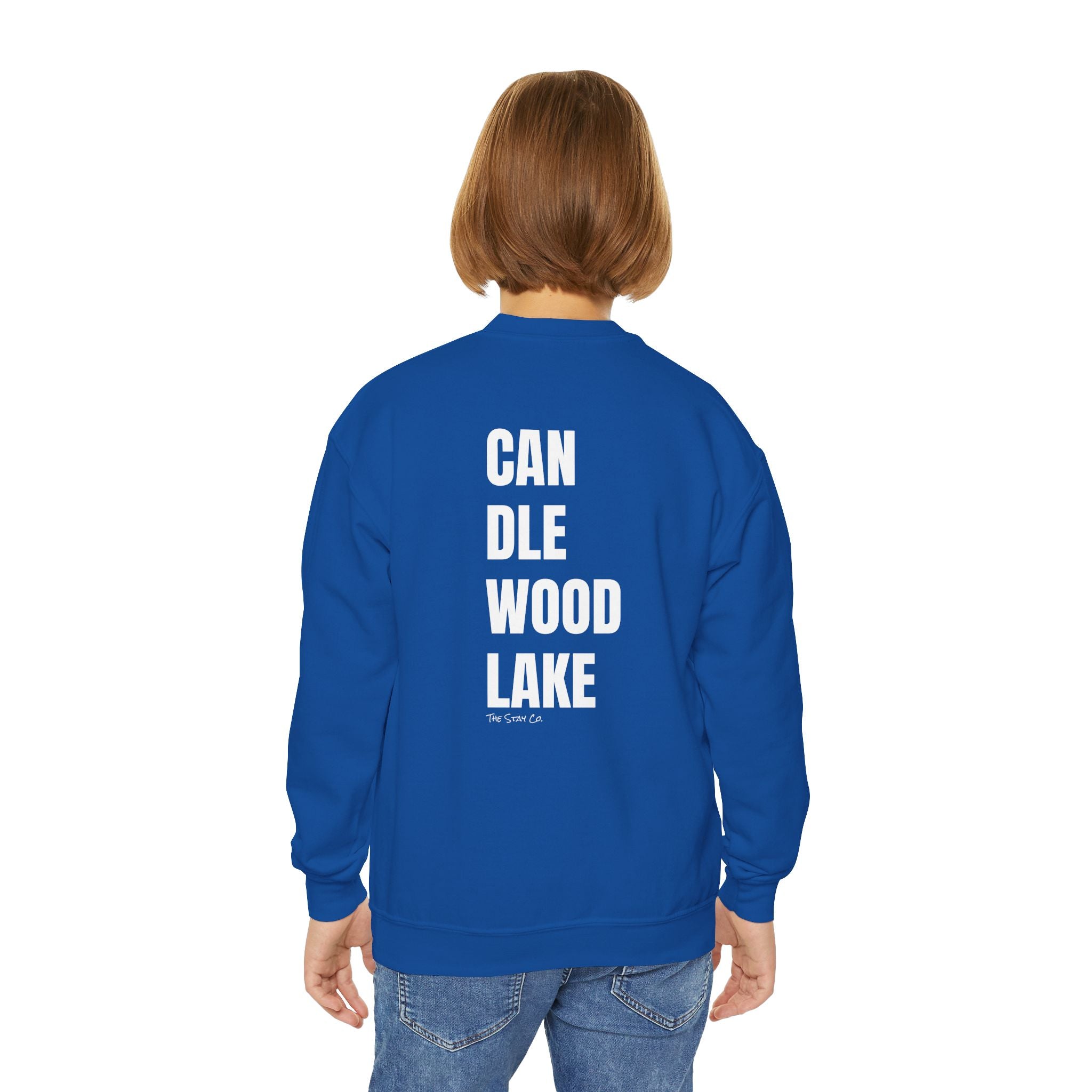 Youth-(XS-XL) "Catch Me At" (Front) "Candlewood Lake" (Back)- Unisex Crewneck Sweatshirt