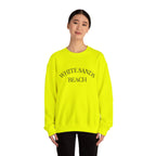 Adult- "White Sands Beach" - Black Writing- Unisex Crewneck Sweatshirt