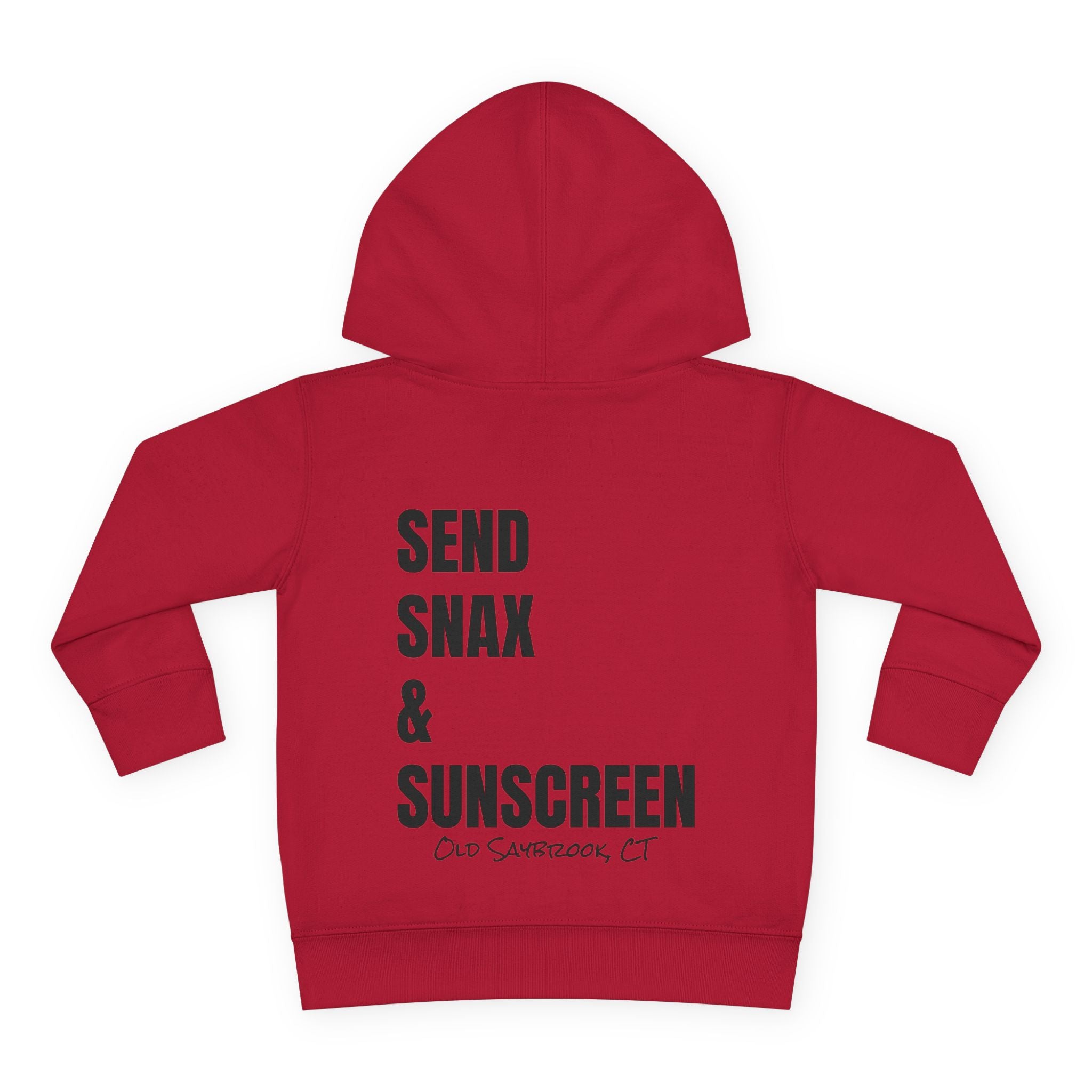 Toddler (2T-6T)- "Gone To The Beach" (Front) "Send Snax & Sunscreen, Old Saybrook, CT"- (Back)- Hoodie