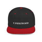 Embroidered Snackback Cap-"Candlewood"- In White Writing-Casual Hat, Outdoor Apparel, Summer Fashion, Gift for Him/Her, Festival Accessory