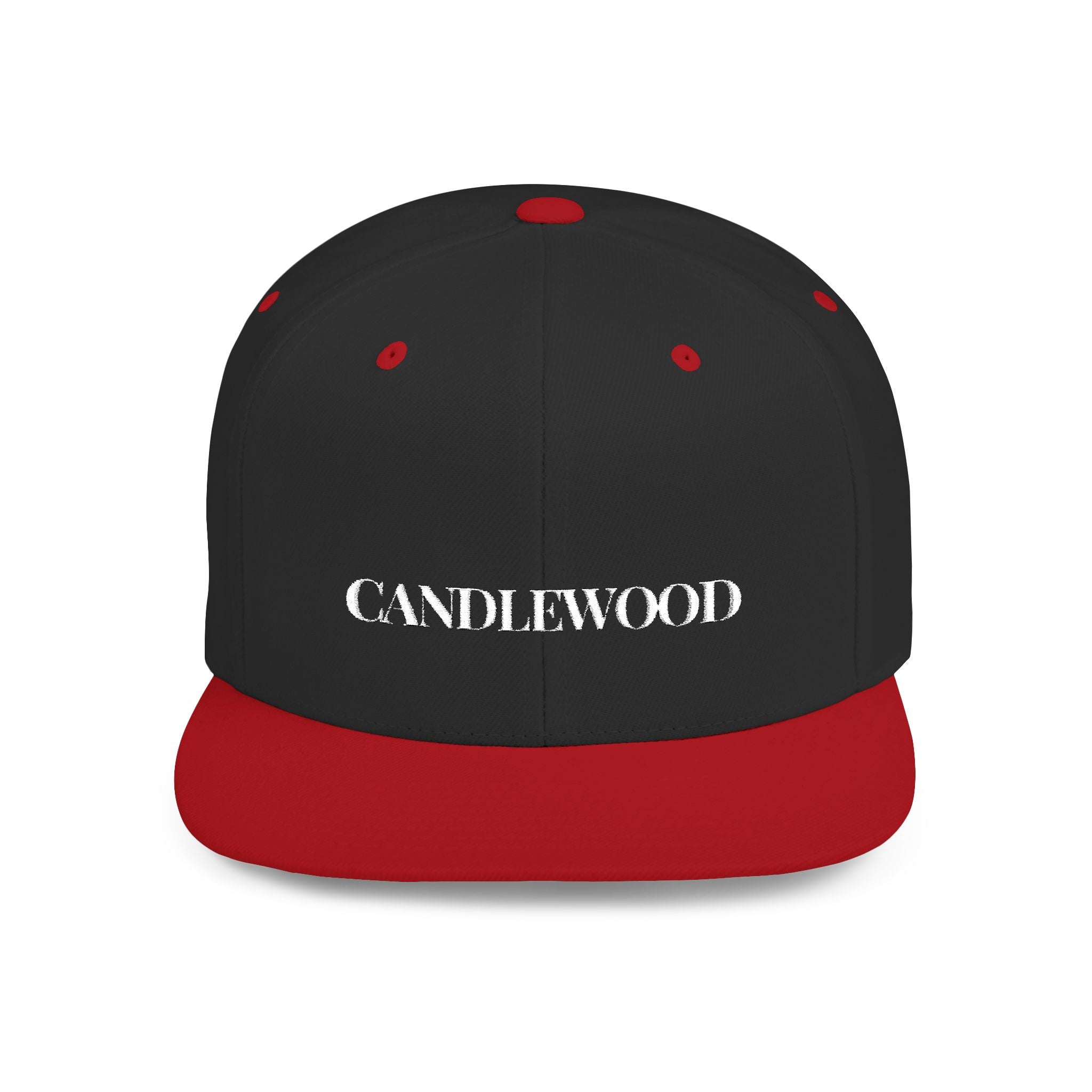 Embroidered Snackback Cap-"Candlewood"- In White Writing-Casual Hat, Outdoor Apparel, Summer Fashion, Gift for Him/Her, Festival Accessory