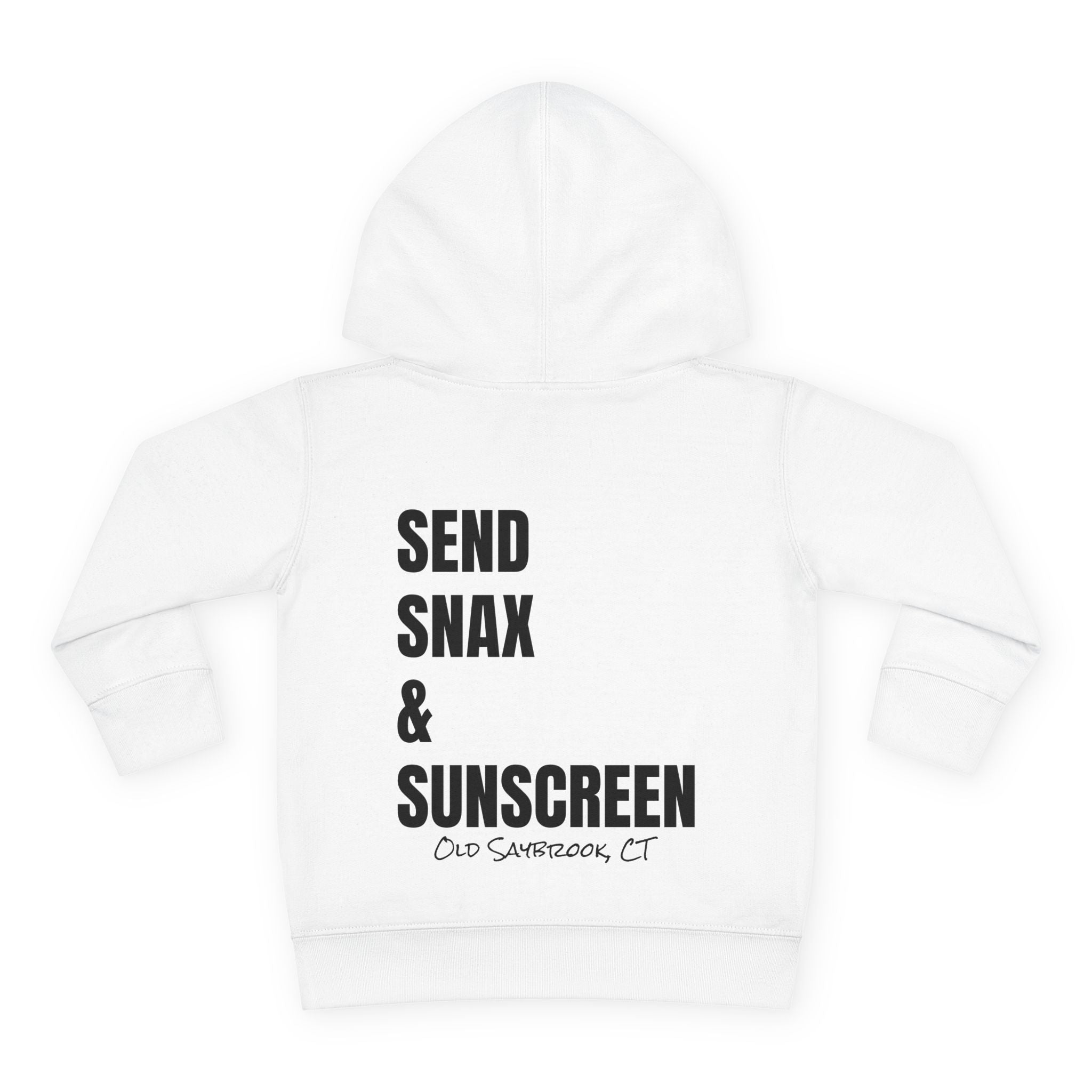 Toddler (2T-6T)- "Gone To The Beach" (Front) "Send Snax & Sunscreen, Old Saybrook, CT"- (Back)- Hoodie