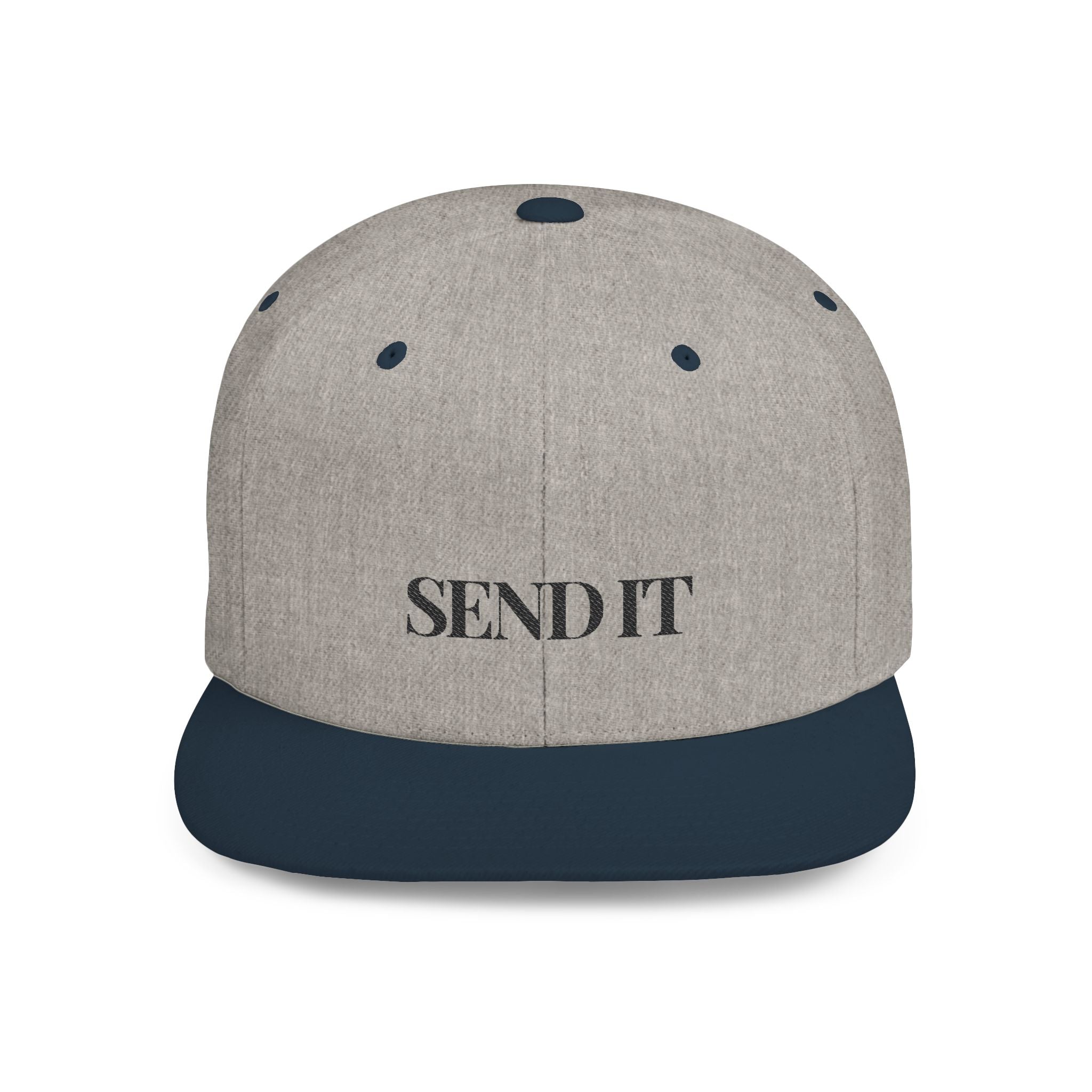 Embroidered Snackback Cap-"Send It"- In Black Writing-Casual Hat, Outdoor Apparel, Summer Fashion, Gift for Him/Her, Festival Accessory