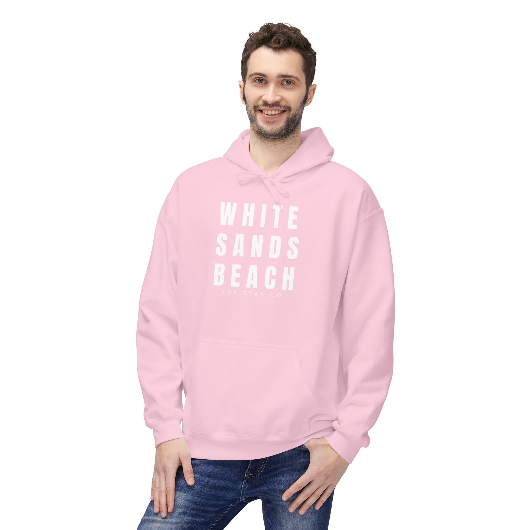 White Sands Beach Hoodie in White Writing