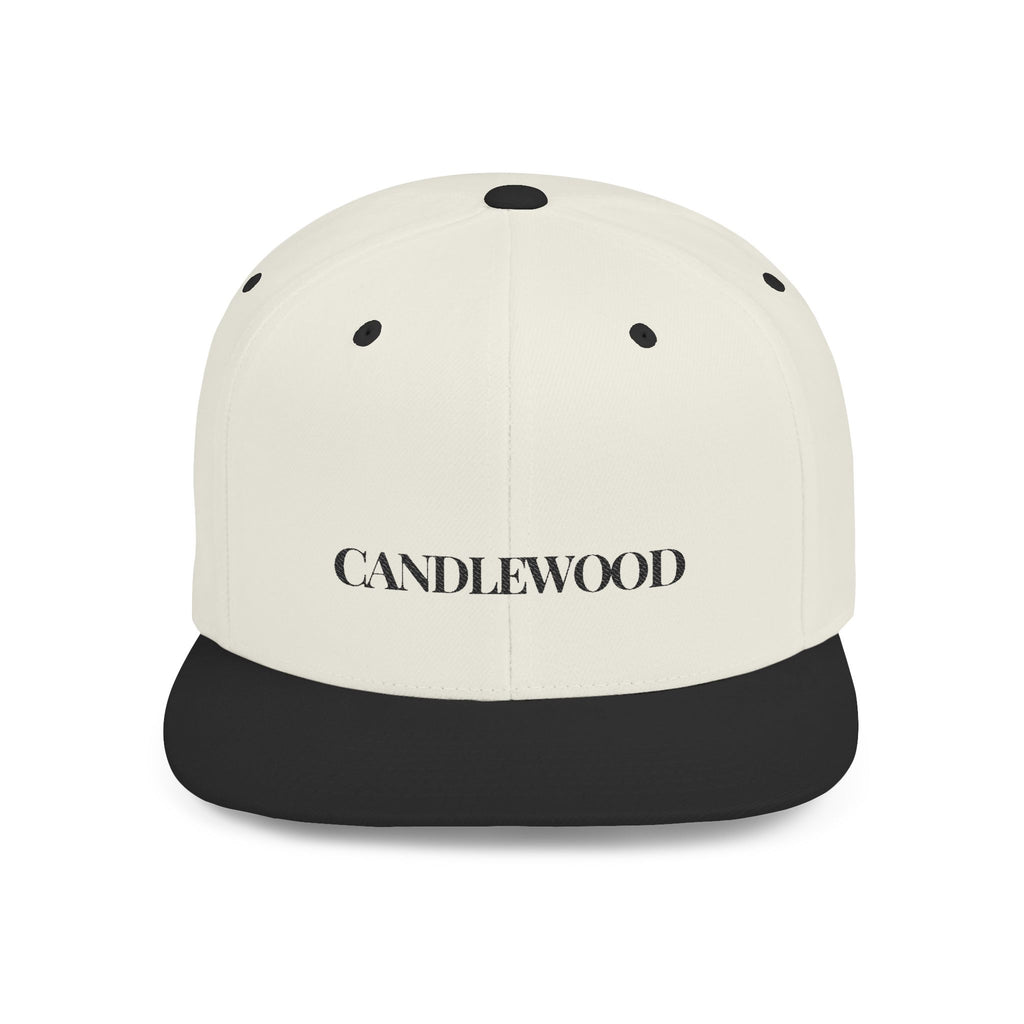 Embroidered Snackback Cap-"Candlewood"- In Black Writing- Casual Hat, Outdoor Apparel, Summer Fashion, Gift for Him/Her, Festival Accessory