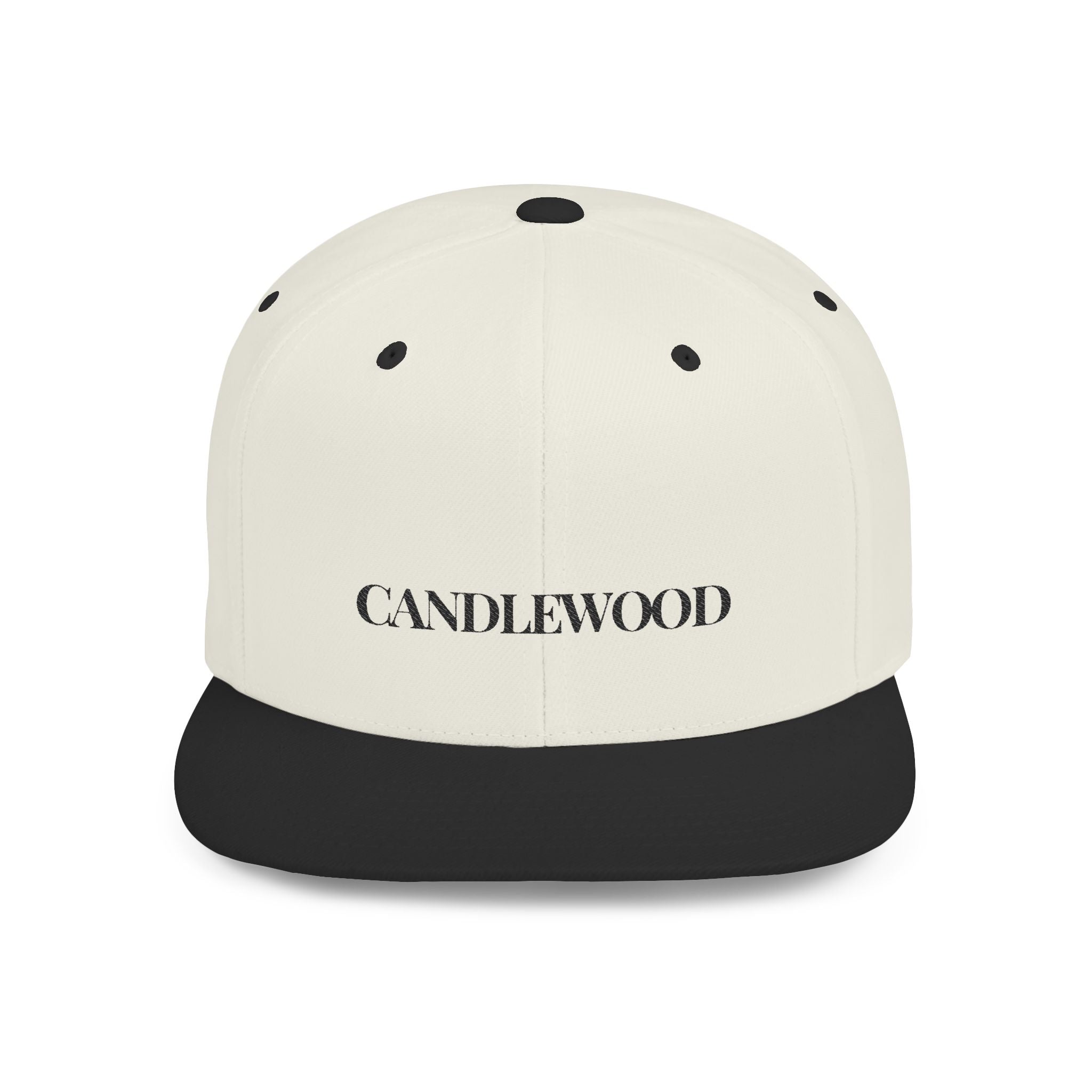 Embroidered Snackback Cap-"Candlewood"- In Black Writing- Casual Hat, Outdoor Apparel, Summer Fashion, Gift for Him/Her, Festival Accessory