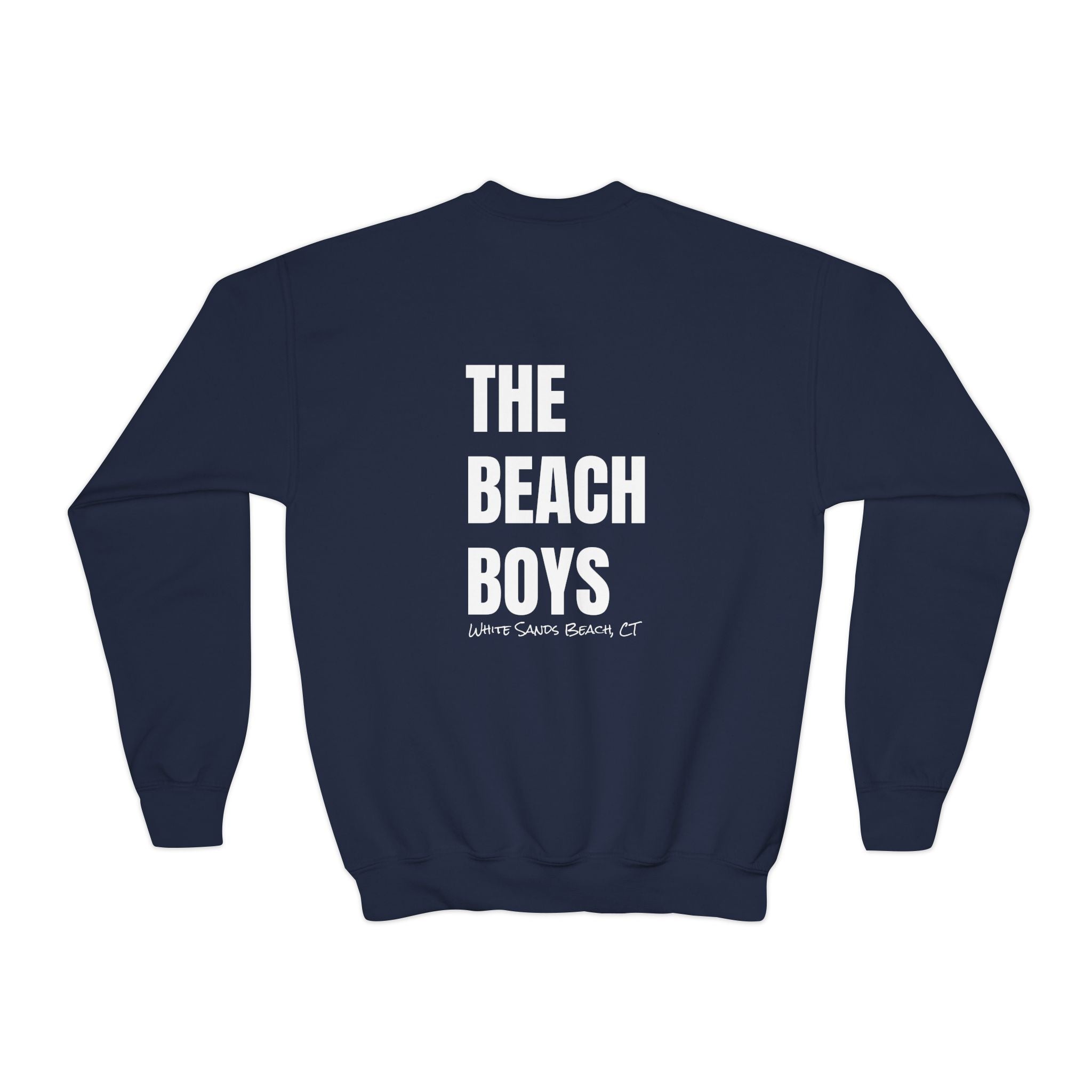 Youth- Beach Sweatshirt for Boys- In White Writing Youth Crewneck