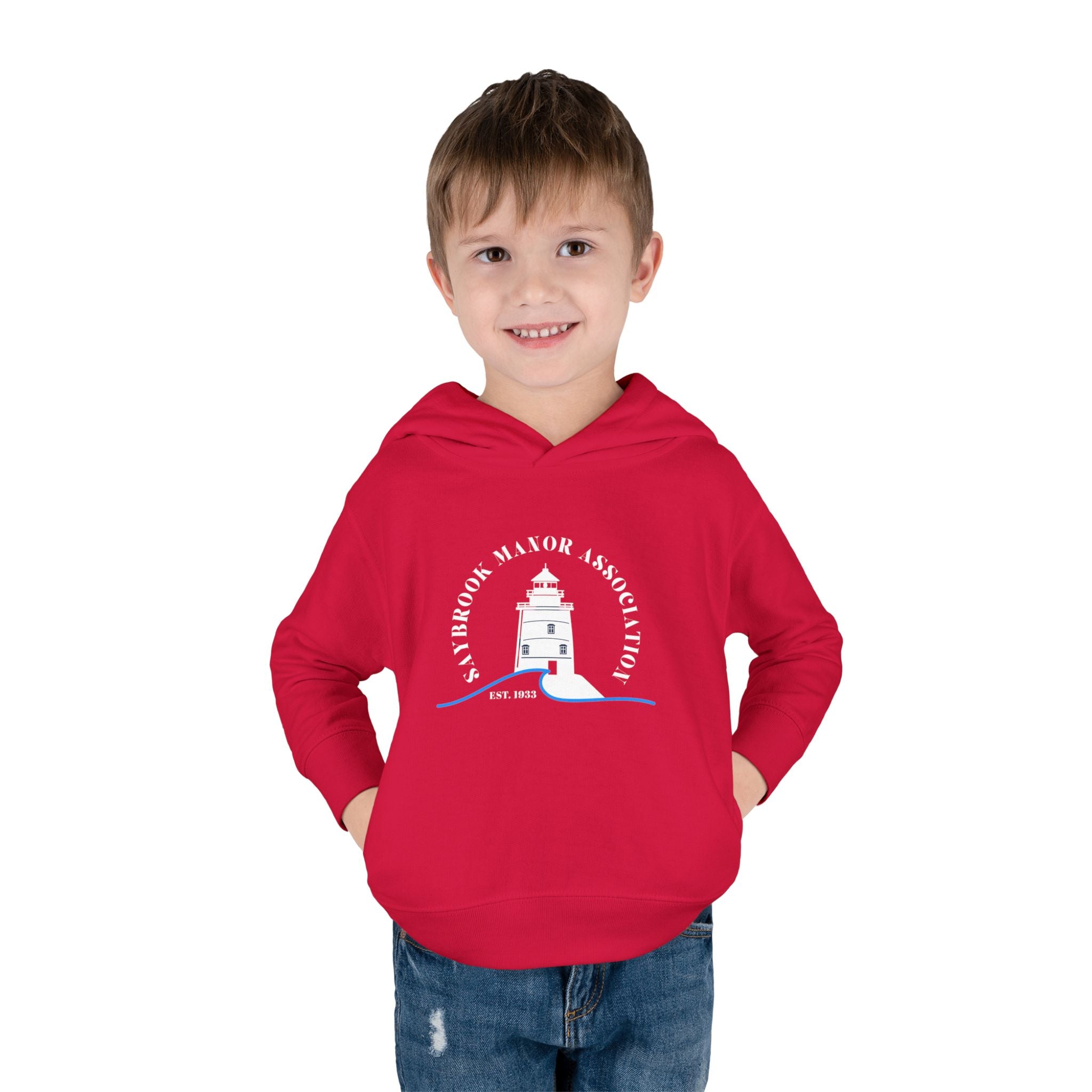 Toddler Hoodie- Saybrook Manor Association Logo on Front - "NAP. SNAX. SAYBROOK. REPEAT."