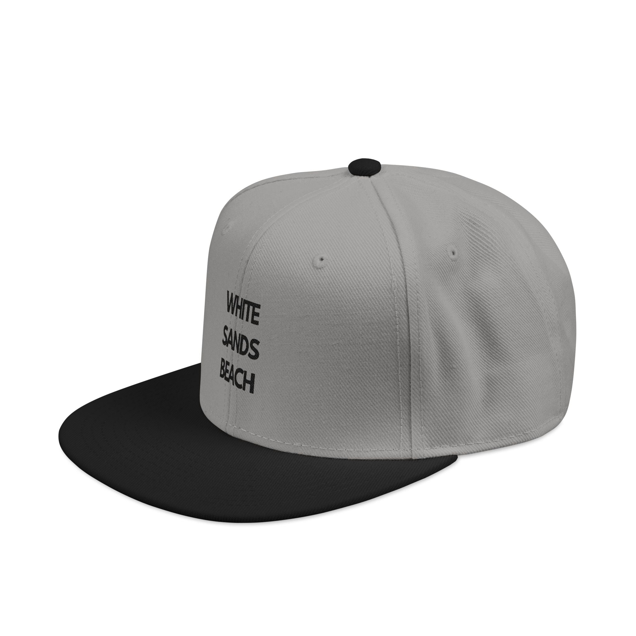 Embroidered Snapback Hat "White Sands Beach"- Perfect for Beach Days, Summer Outings, Casual Wear, Gift for Him/Her