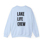 Adult- "Made for this"- (Front)  "Lake Life Crew" (Back)- Black Writing- Unisex Crewneck Sweatshirt