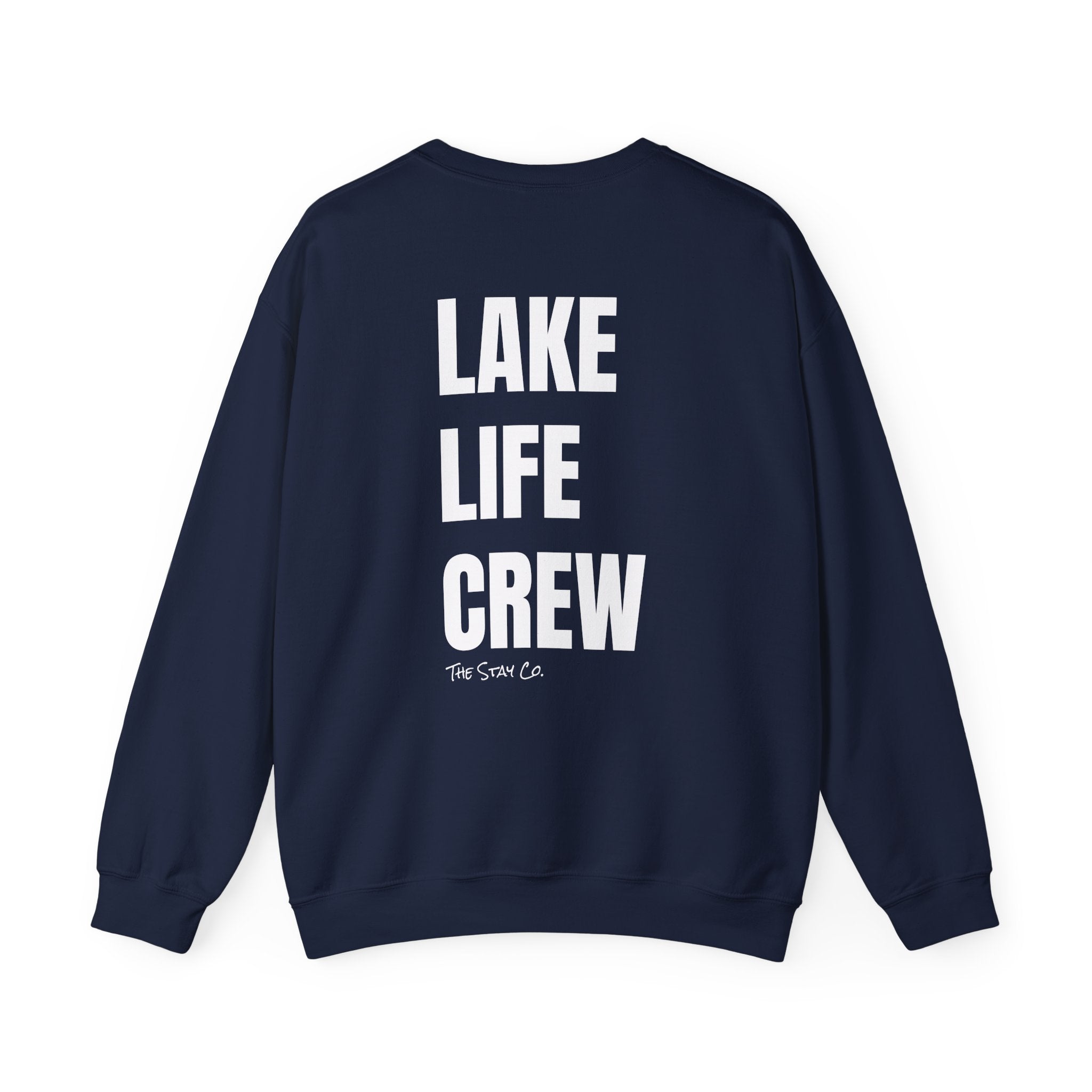 Adult- "Made For This"- (Front)  "Lake Life Crew" (Back)- White Writing- Unisex Crewneck Sweatshirt
