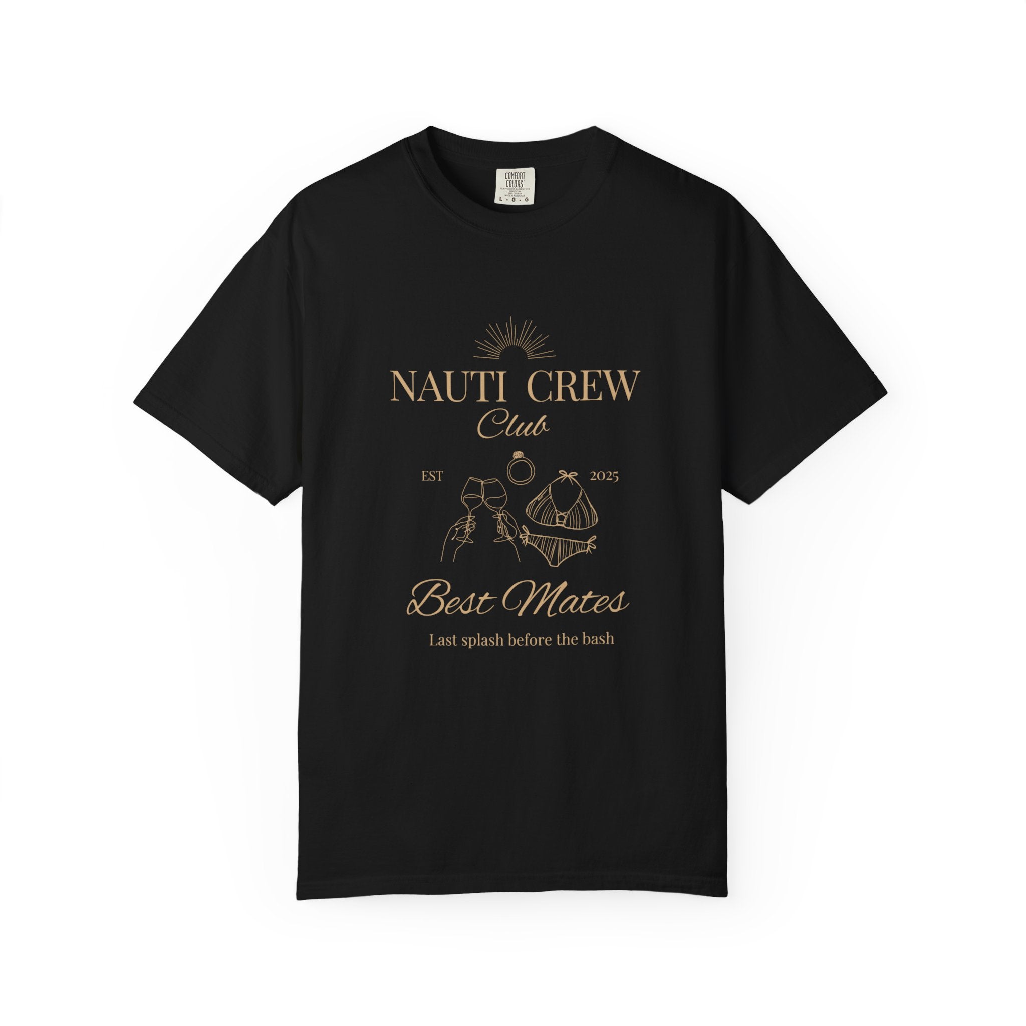 Matching "Nauti Crew-Best Mates" -T-Shirt, Pefect for Bachelorette and Wedding Parties- Unisex Vacation Top, Sailor Humor Apparel