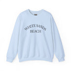 Adult- "White Sands Beach" - Black Writing- Unisex Crewneck Sweatshirt