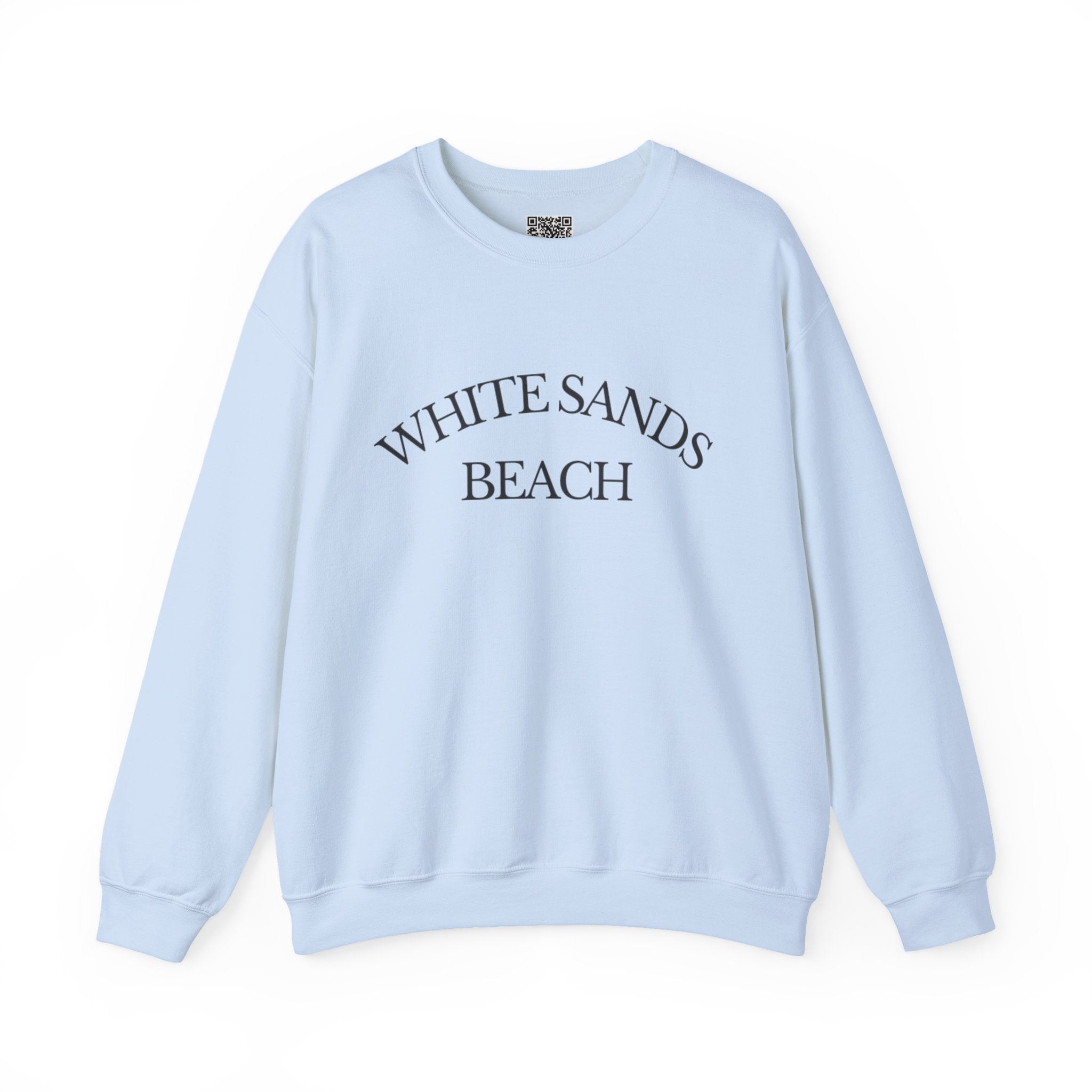 Adult- "White Sands Beach" - Black Writing- Unisex Crewneck Sweatshirt