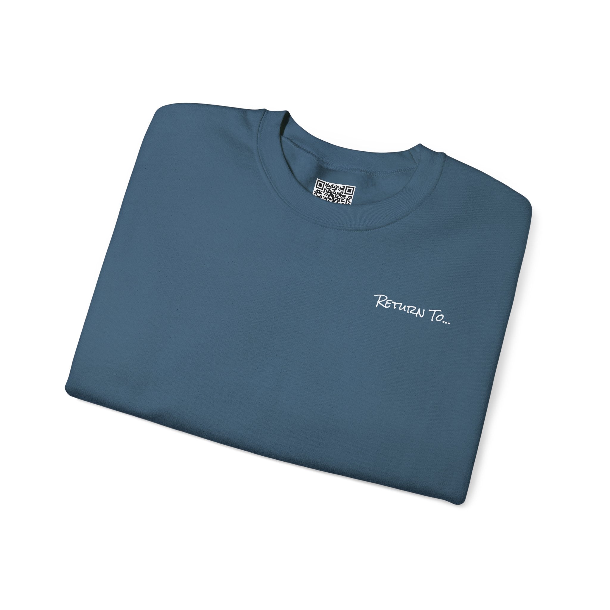 Adult- "Return To" (Front) - "Old Saybrook" (Back) -White Writing -Unisex Crewneck Sweatshirt