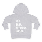 Toddler Hoodie- Saybrook Manor Association Logo on Front - "NAP. SNAX. SAYBROOK. REPEAT."
