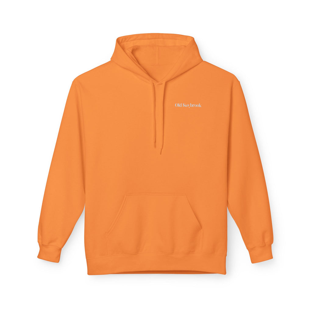 Adult- "Old Saybrook" (Front) Old Saybrook Light House (Back) - White Writing Hoodie