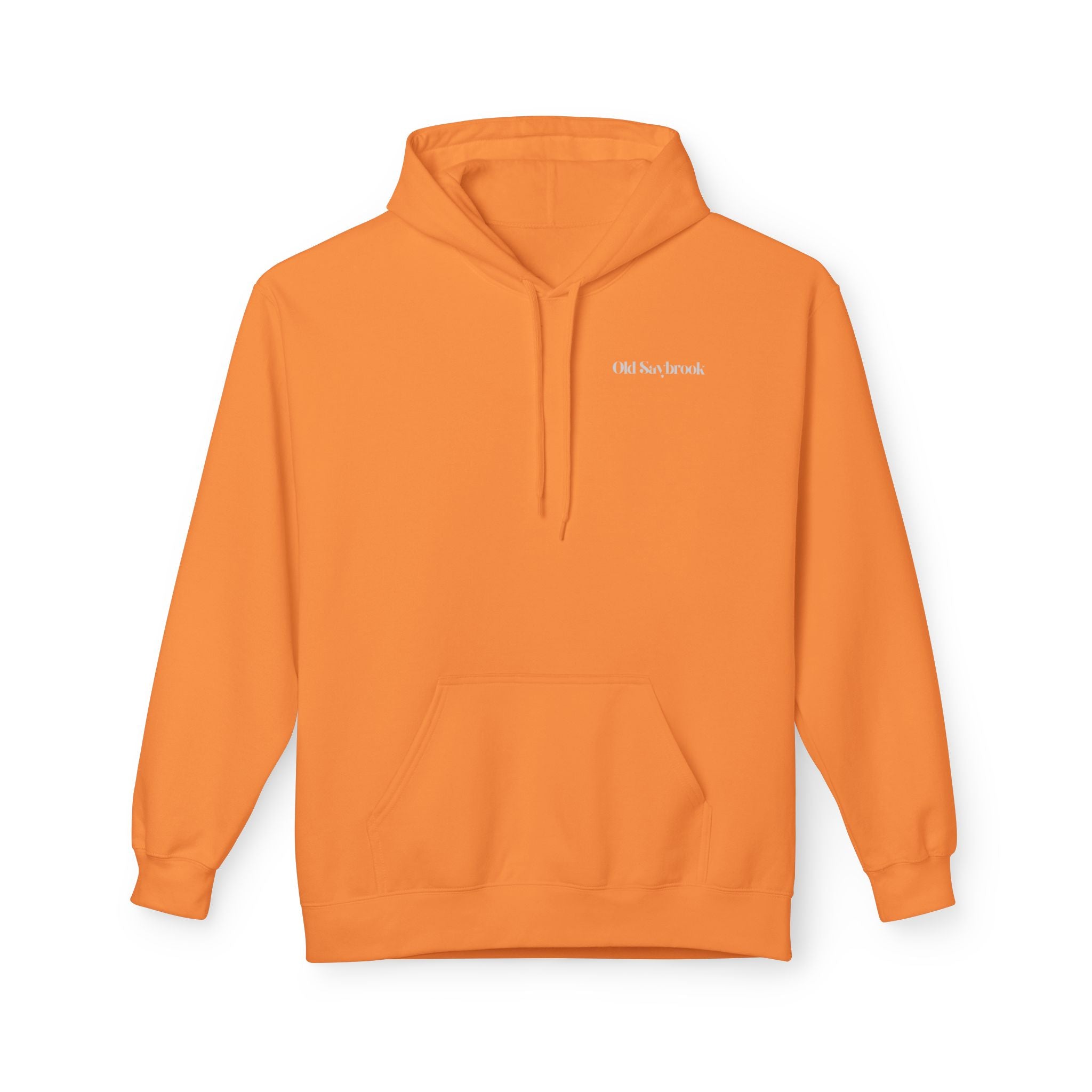 Adult- "Old Saybrook" (Front) Old Saybrook Light House (Back) - White Writing Hoodie