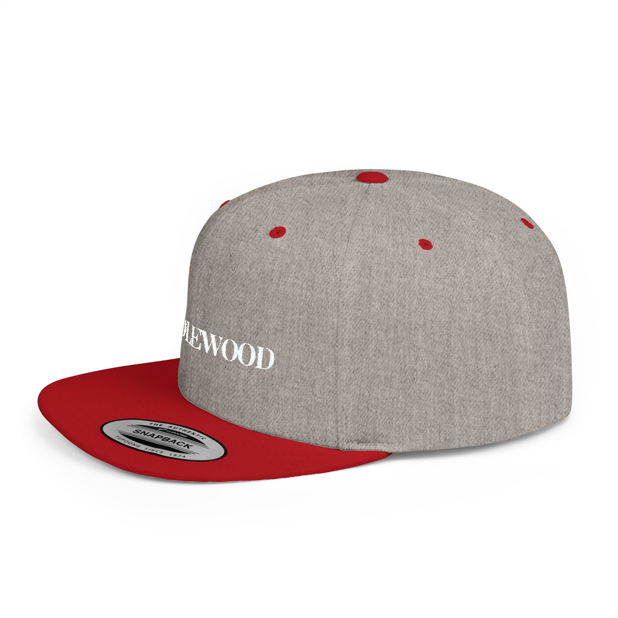 Embroidered Snackback Cap-"Candlewood"- In White Writing-Casual Hat, Outdoor Apparel, Summer Fashion, Gift for Him/Her, Festival Accessory