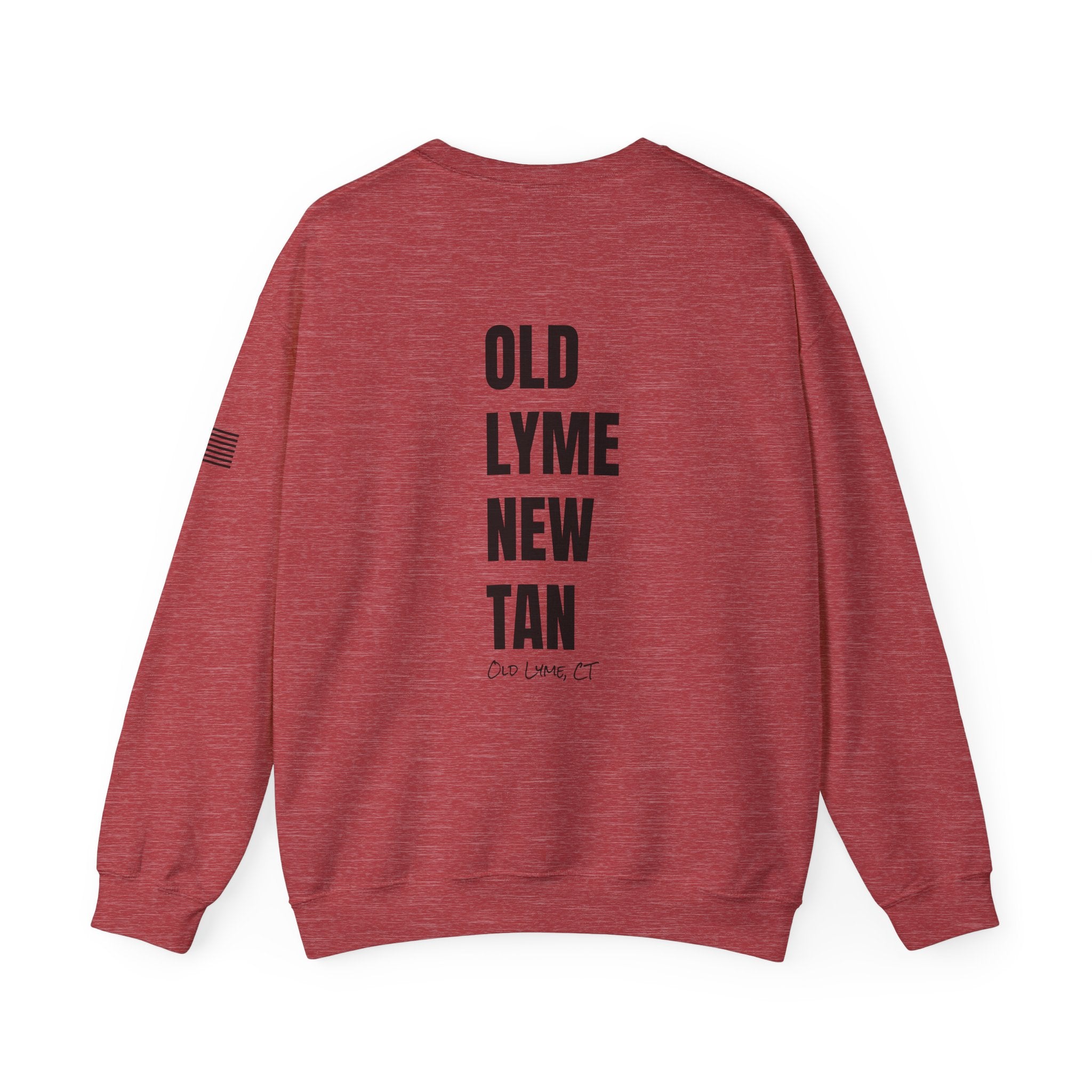 Adult- "Salty AF" (Front) "Old Lyme New Tan" (Back)- with Flag -Unisex Crewneck