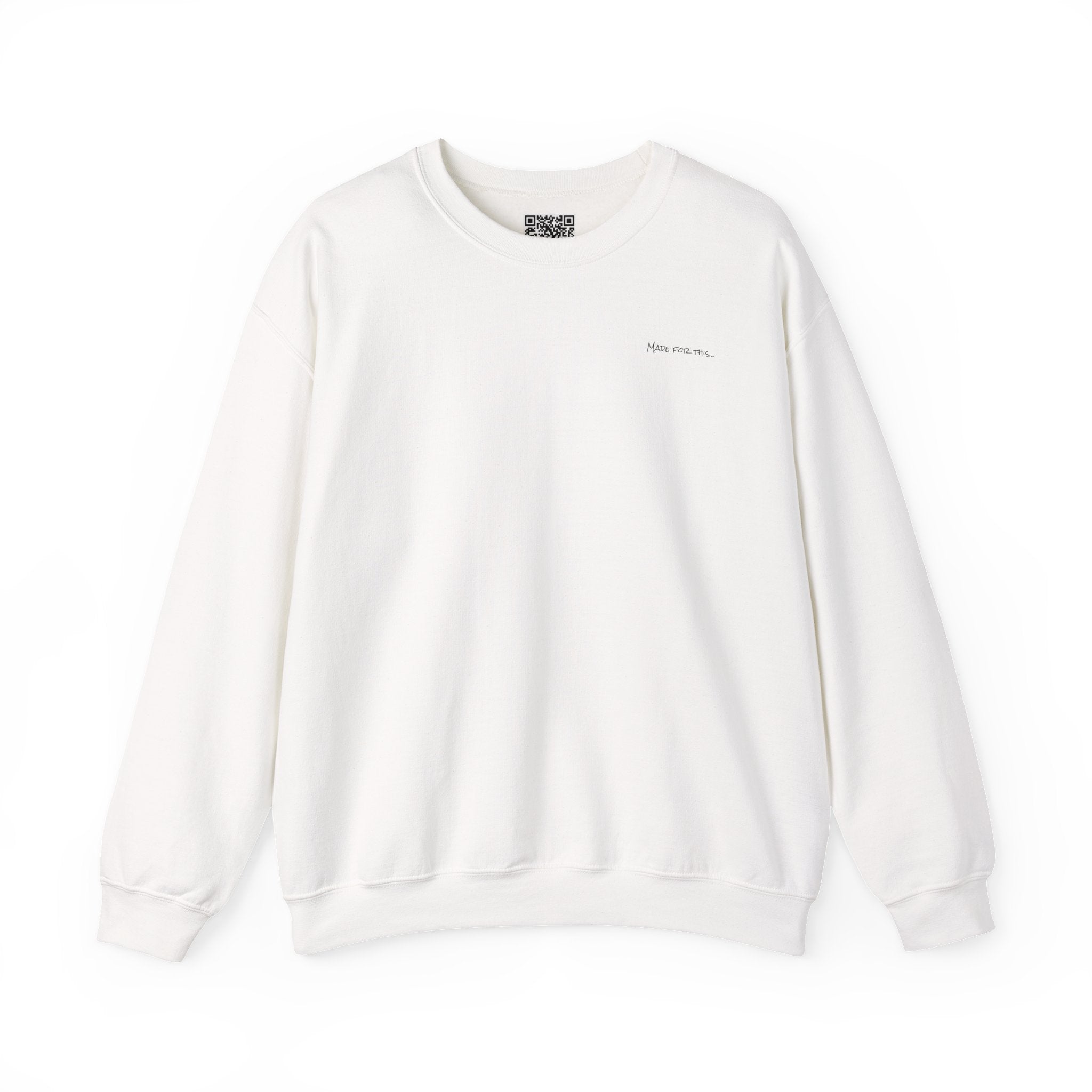 Adult- "Made for this"- (Front)  "Lake Life Crew" (Back)- Black Writing- Unisex Crewneck Sweatshirt