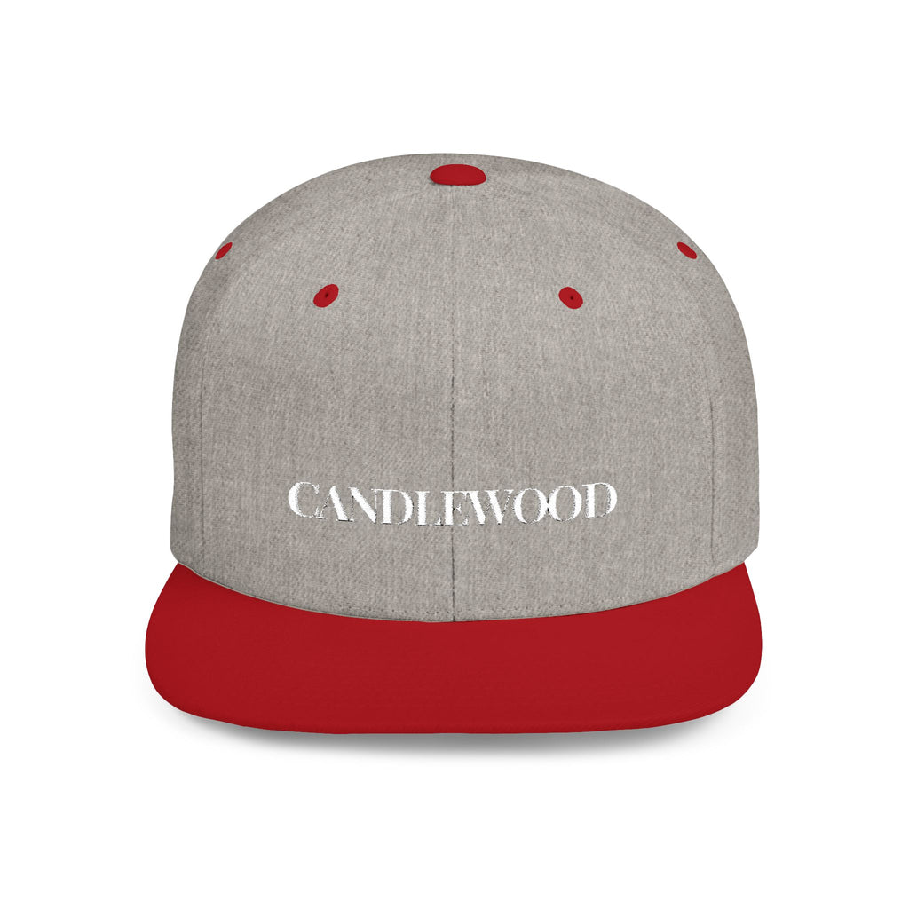 Embroidered Snackback Cap-"Candlewood"- In White Writing-Casual Hat, Outdoor Apparel, Summer Fashion, Gift for Him/Her, Festival Accessory
