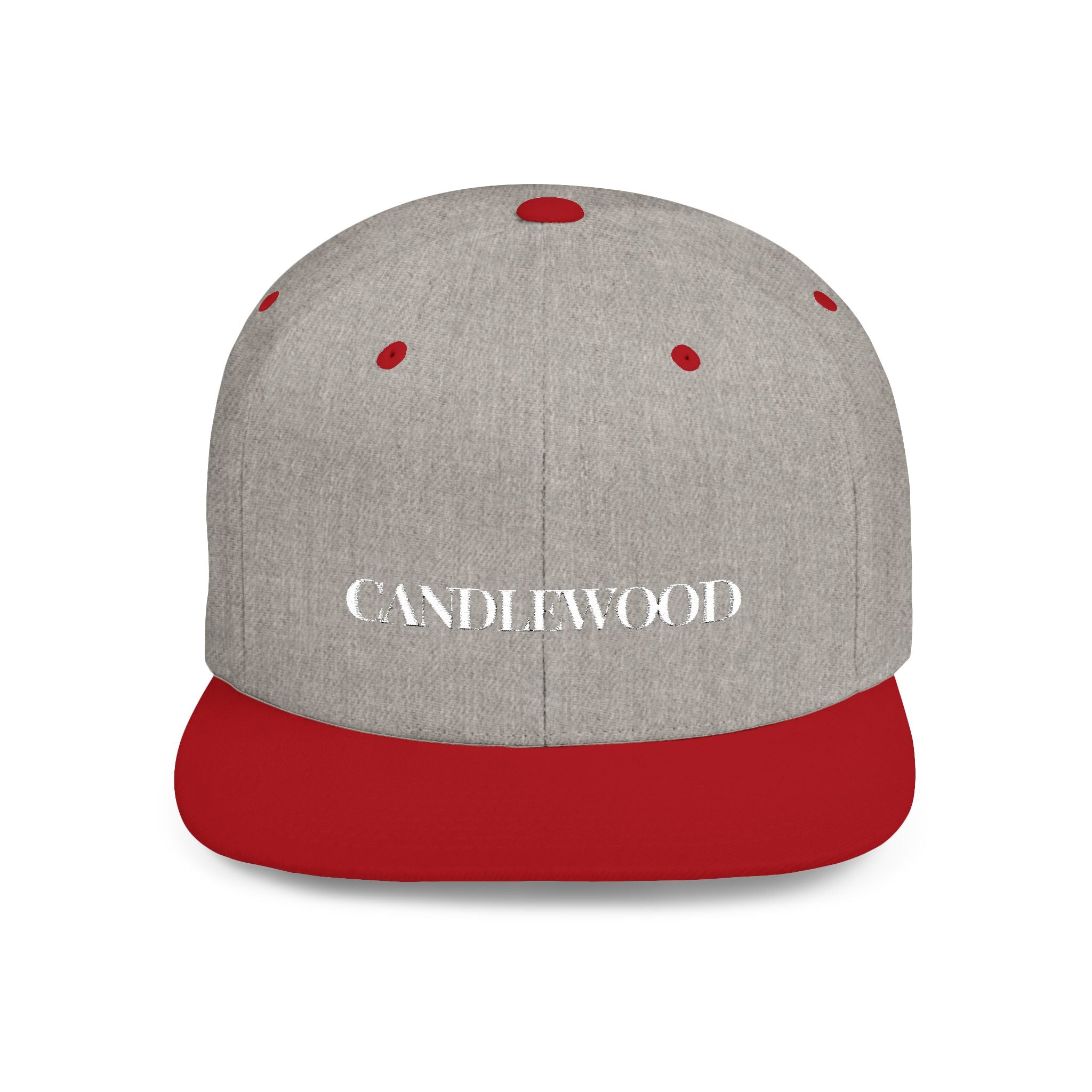 Embroidered Snackback Cap-"Candlewood"- In White Writing-Casual Hat, Outdoor Apparel, Summer Fashion, Gift for Him/Her, Festival Accessory