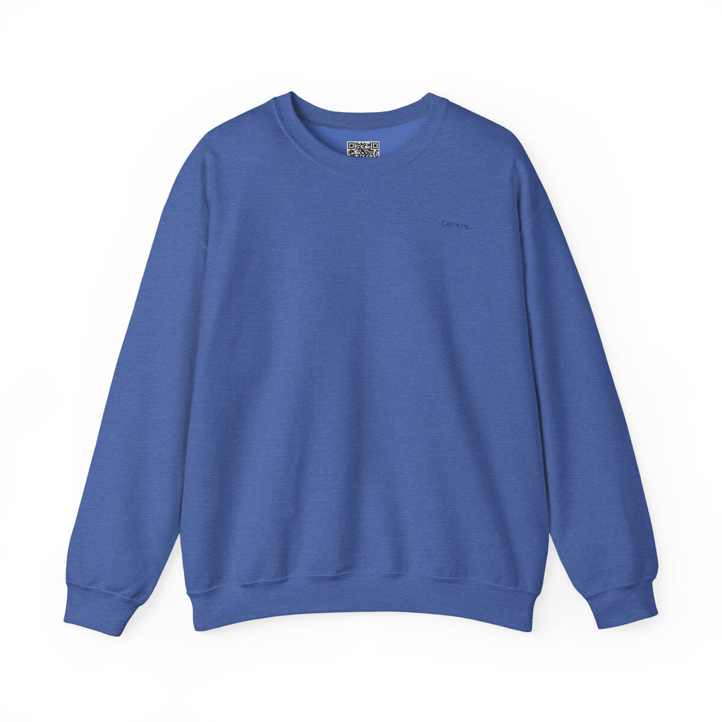 Adult- "Catch me" (Front) - "At The Dock" (Back) -Black Writing -Unisex Crewneck Sweatshirt