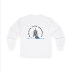 Old Saybrook Long Sleeve Tee With Light House on Back- Black Writing