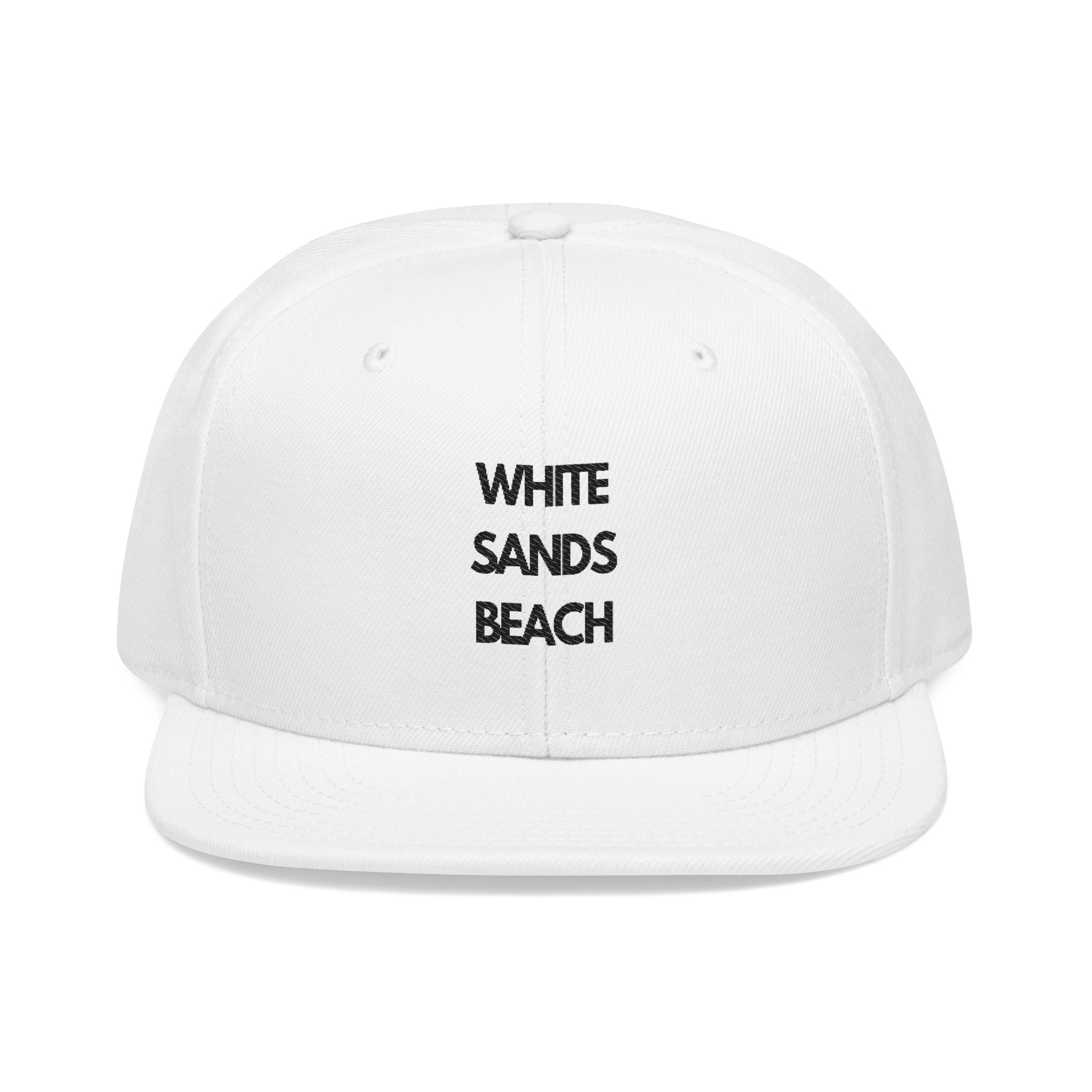 Embroidered Snapback Hat "White Sands Beach"- Perfect for Beach Days, Summer Outings, Casual Wear, Gift for Him/Her
