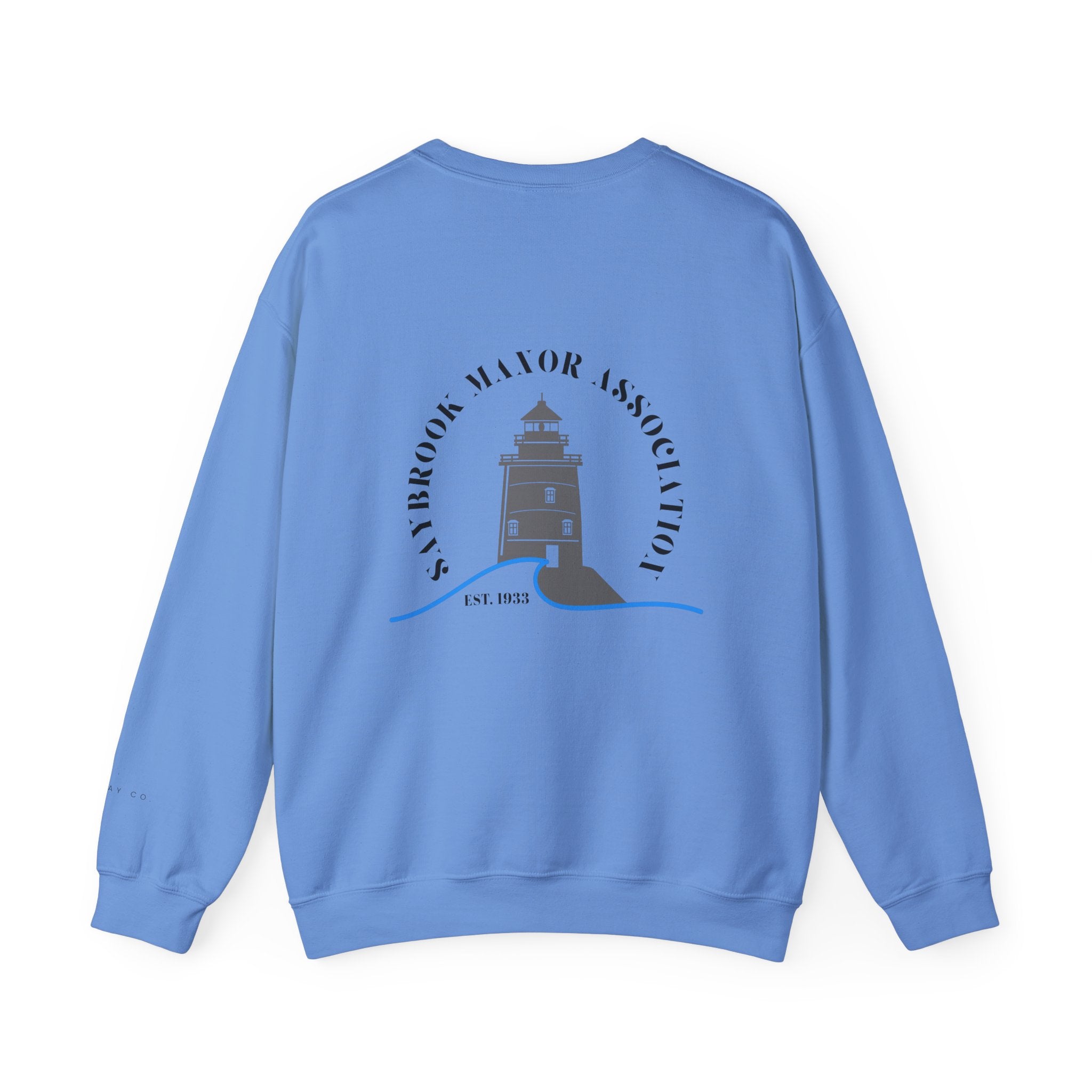 Adult Crewneck-Saybrook Manor with Logo on Back- Black Writing