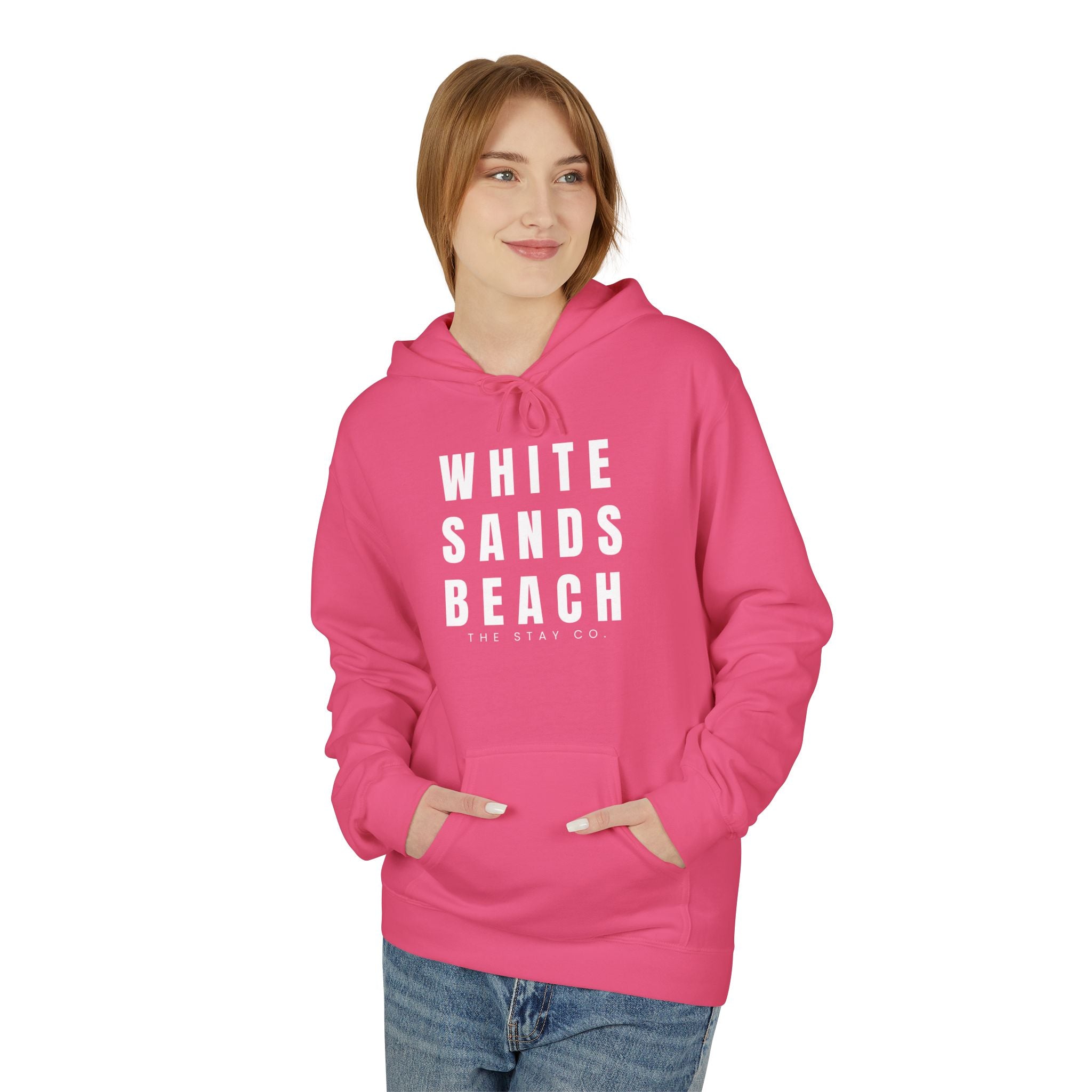 White Sands Beach Hoodie in White Writing